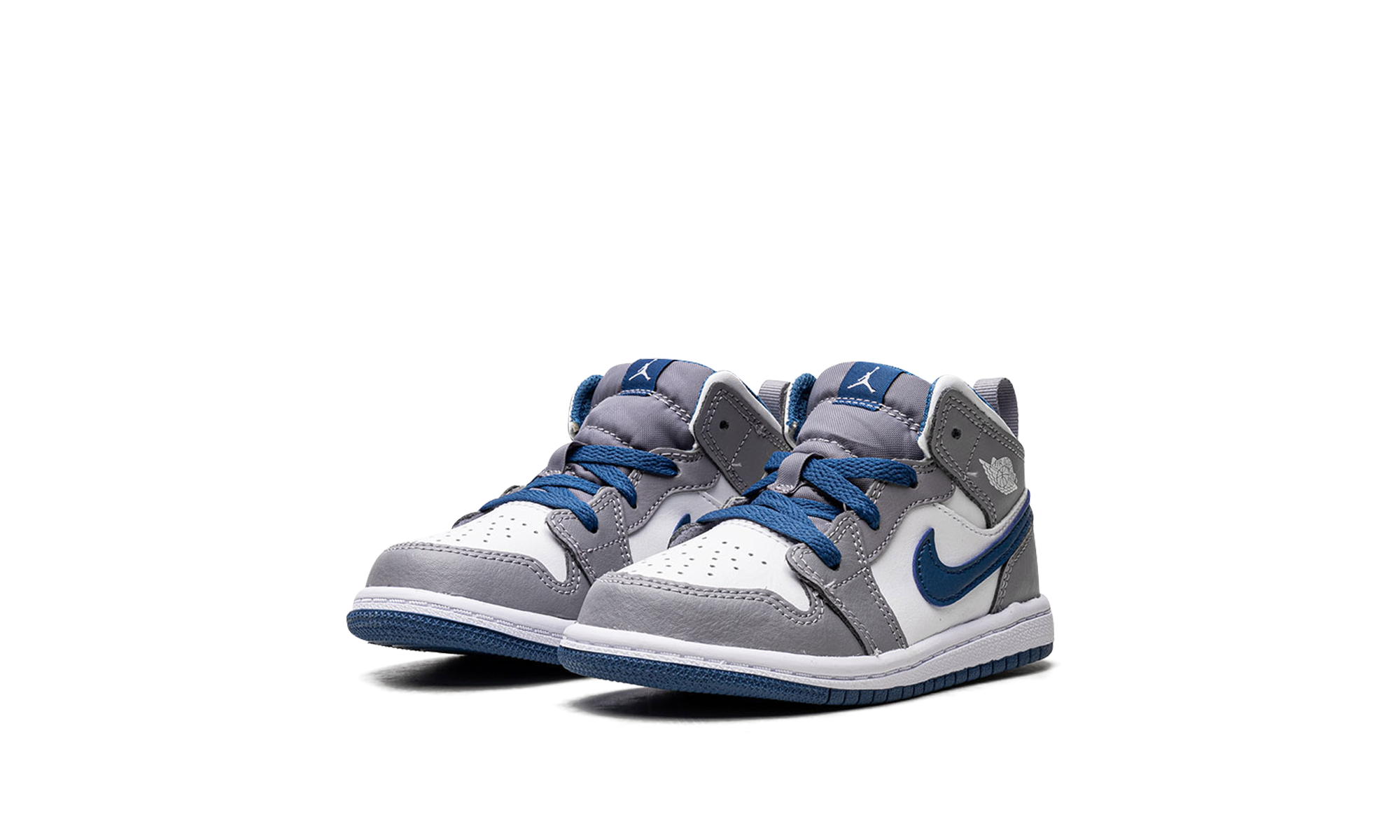 jordan 1 mid true blue cement td+DQ8425-014+diagnol left view