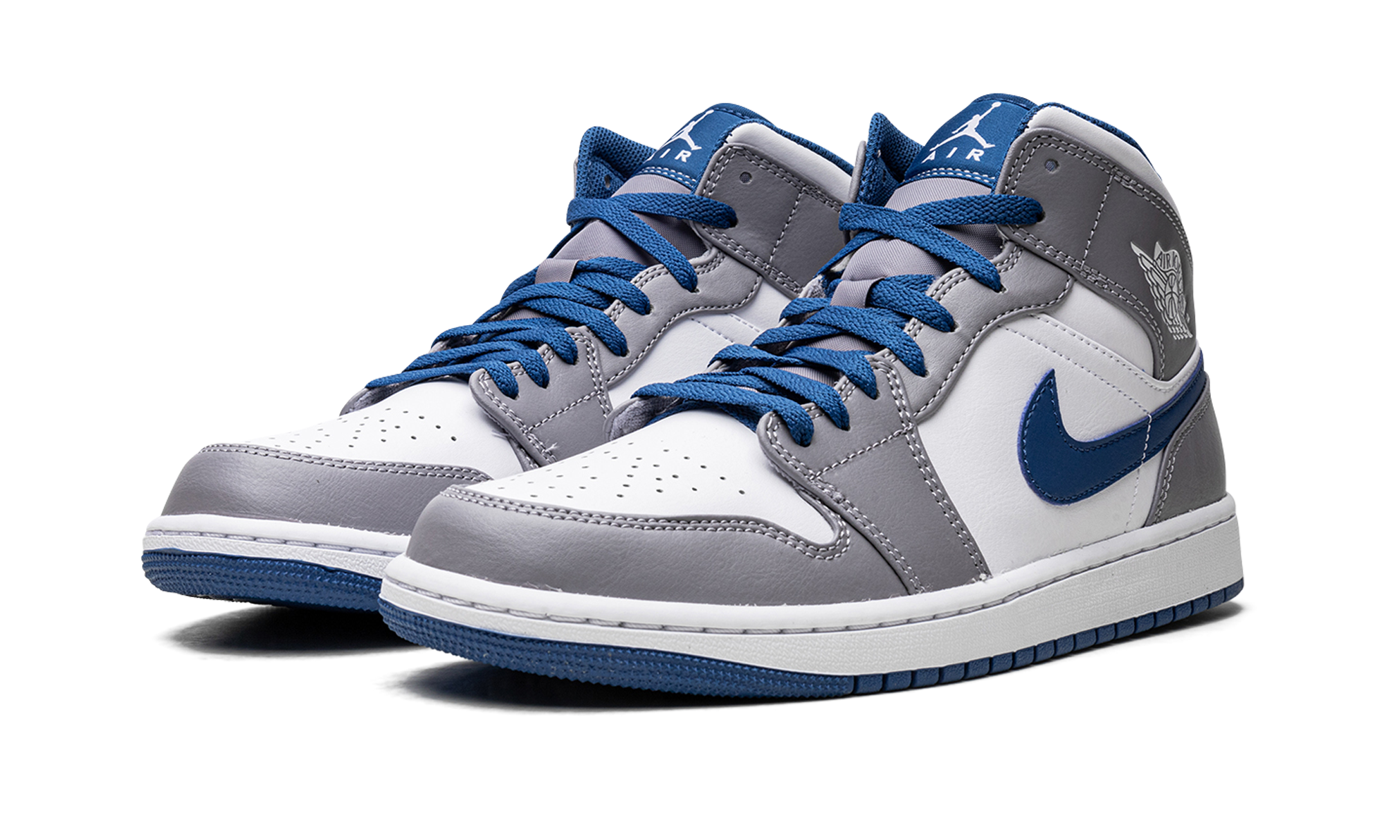 jordan 1 mid true blue+DQ8426-014+diagnol left view