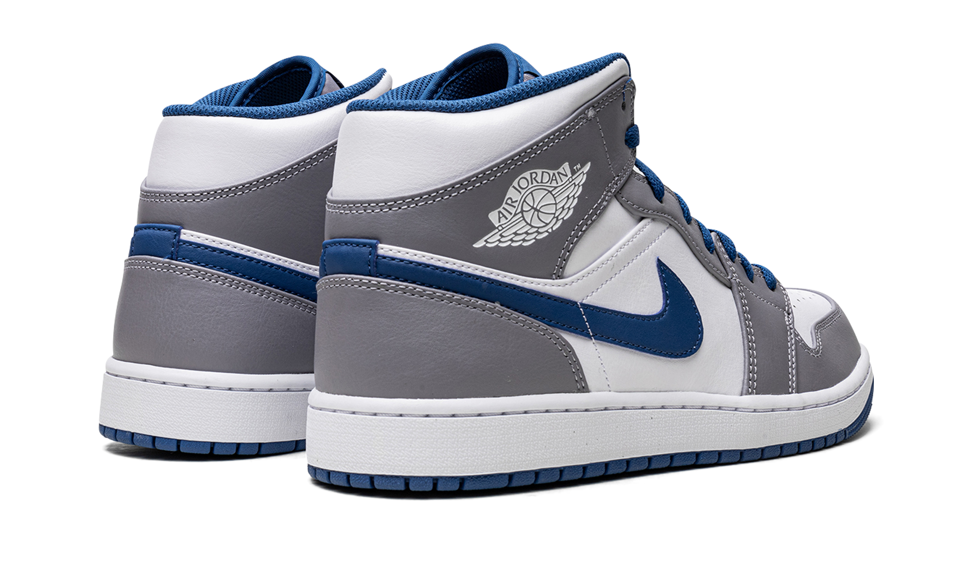 jordan 1 mid true blue+DQ8426-014+diagnol right behind view