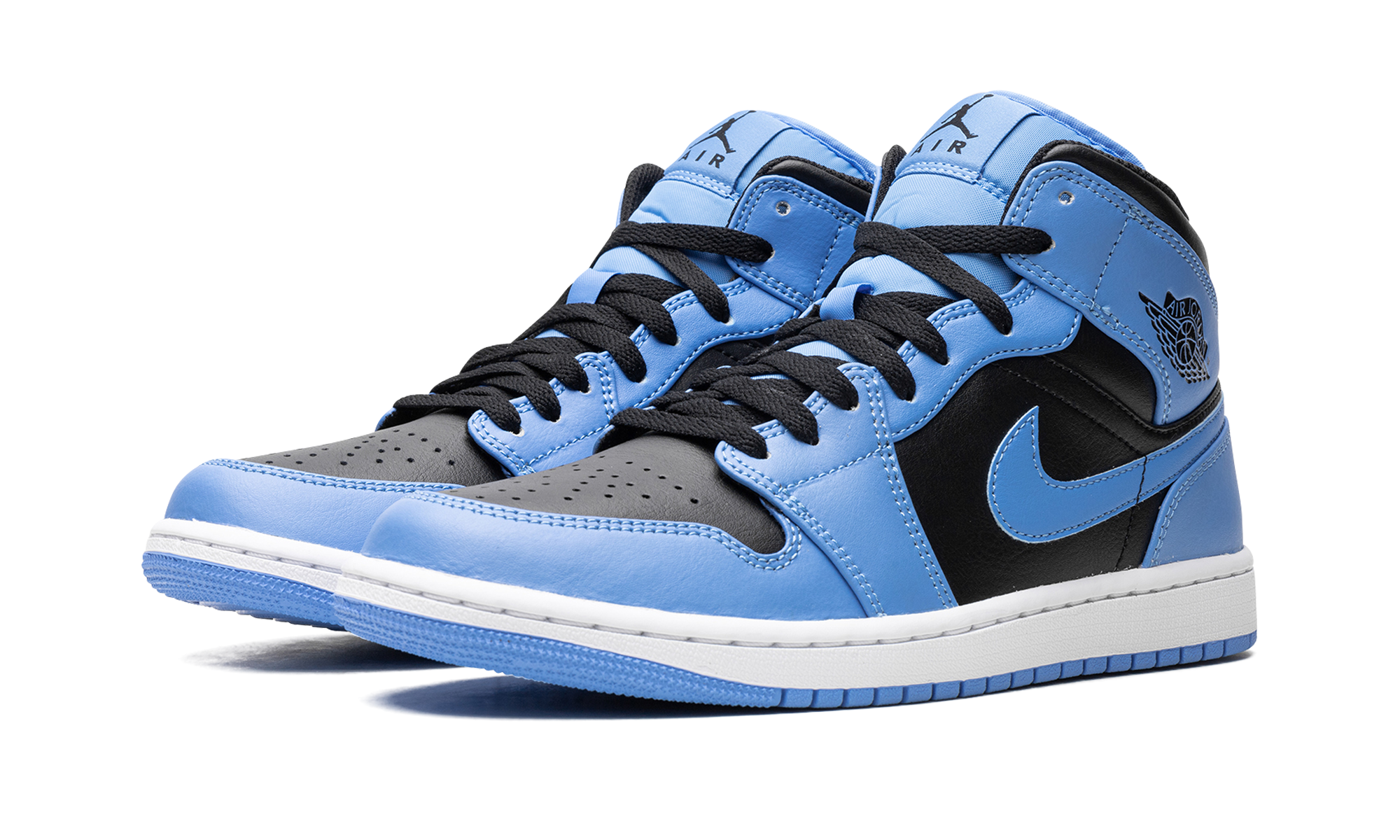 jordan 1 mid university blue black+DQ8426-401+diagnol left view