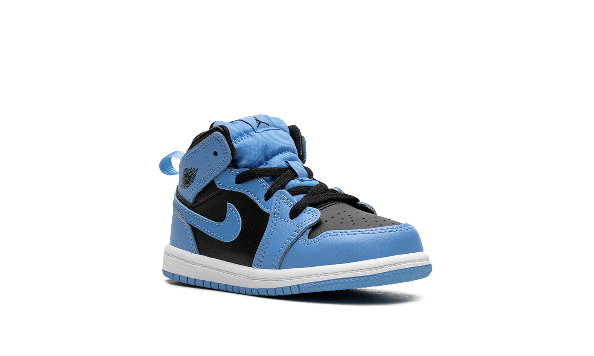 jordan 1 mid university blue black td+DQ8425-401+diagnol right view