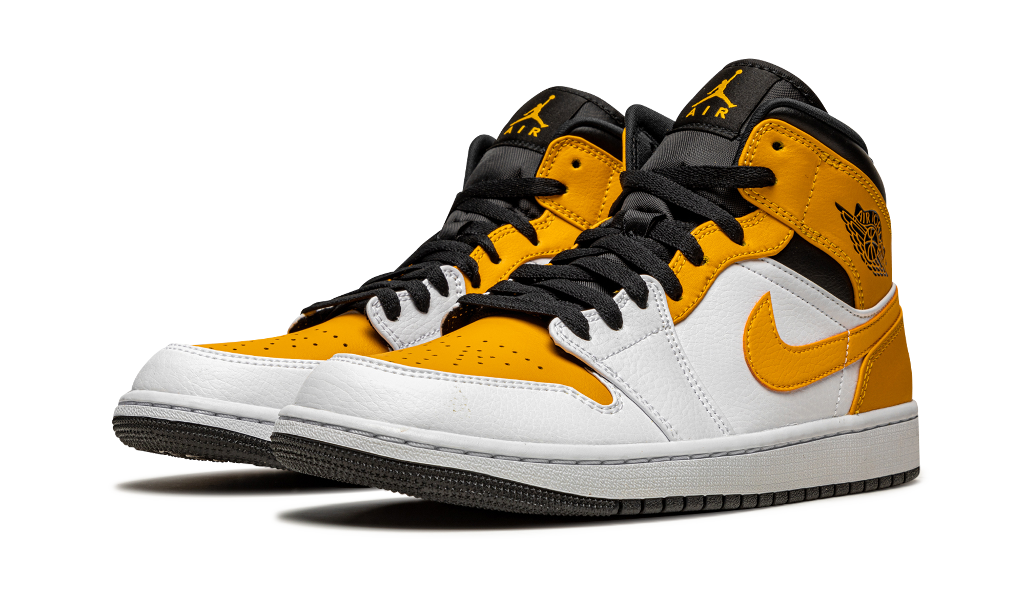 jordan 1 mid university gold+554724-170+diagnol left view