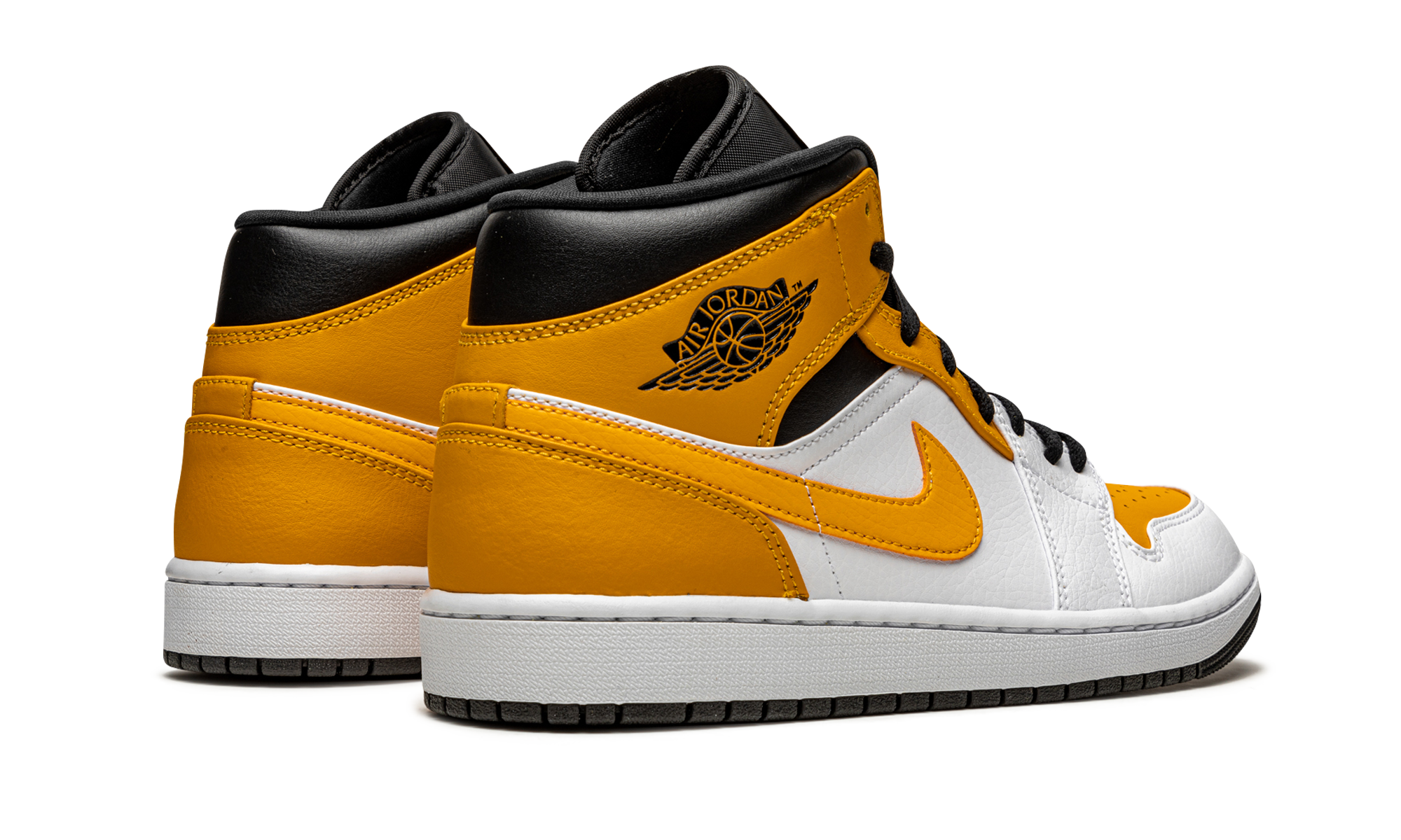 jordan 1 mid university gold+554724-170+diagnol right behind view