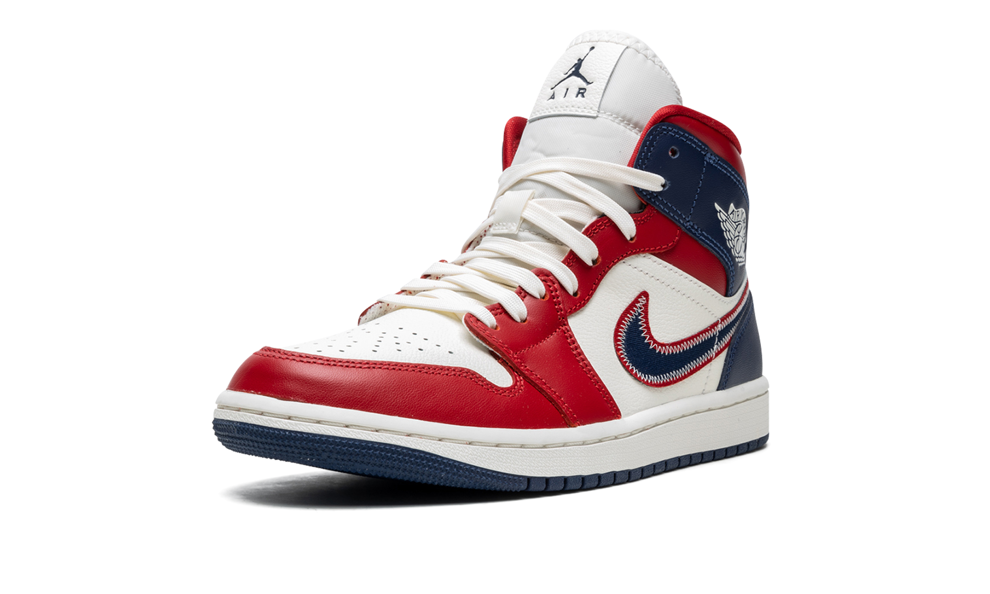 jordan 1 mid usa 2022 women s+DQ7648-600+left diagnol single view