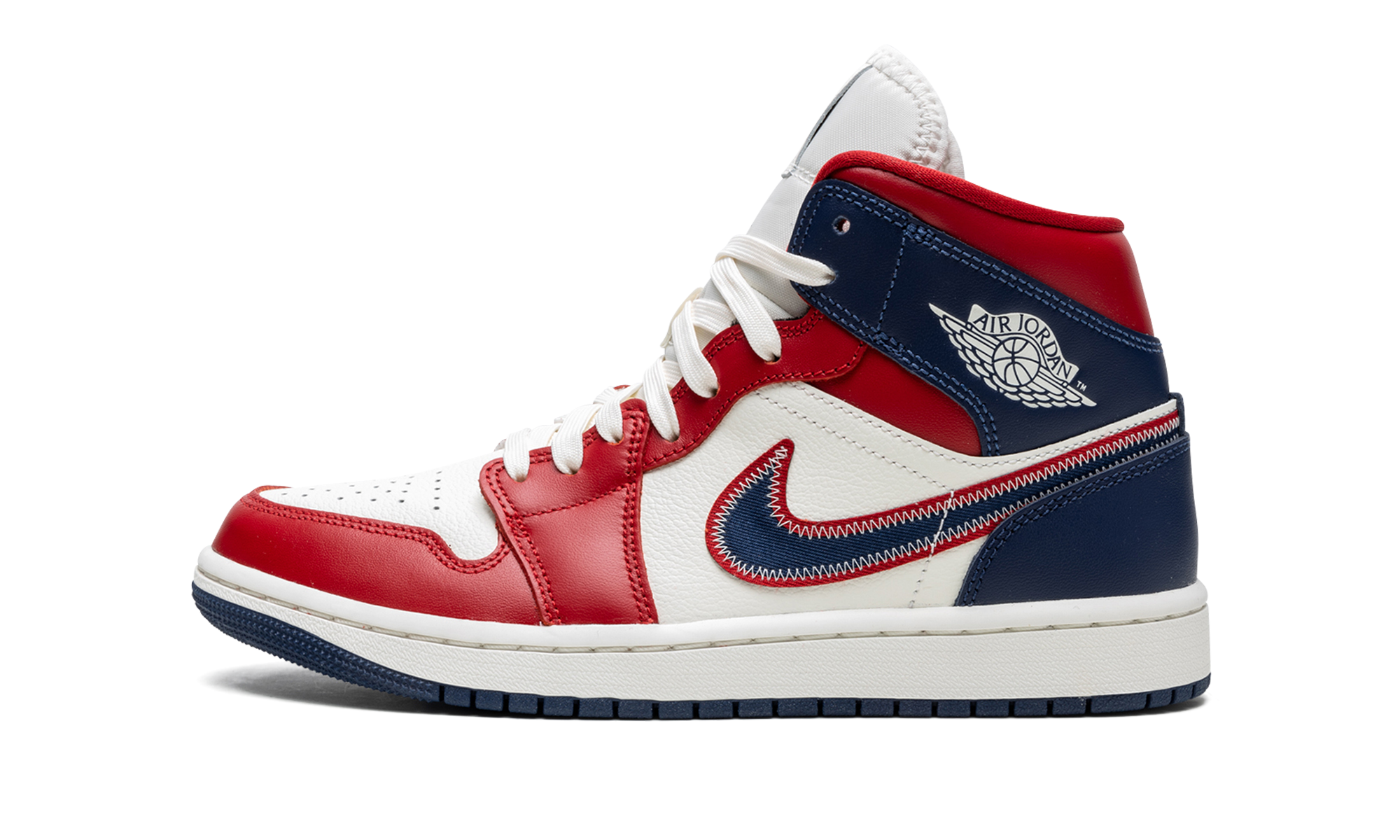 jordan 1 mid usa 2022 women s+DQ7648-600+diagnol right view 1
