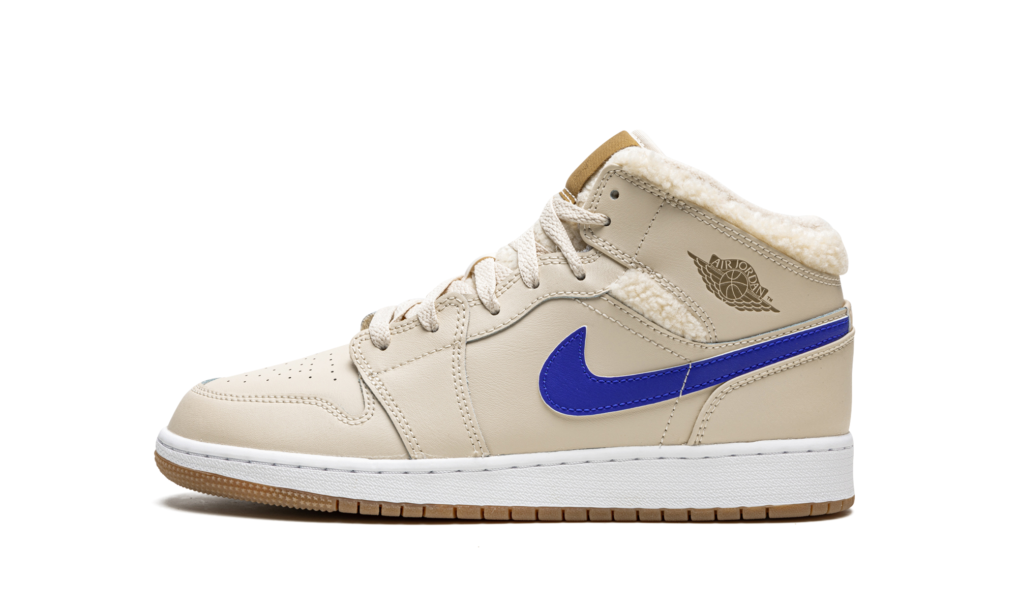 jordan 1 mid utility fleece pearl white gs+DO2207-264+diagnol right view 1