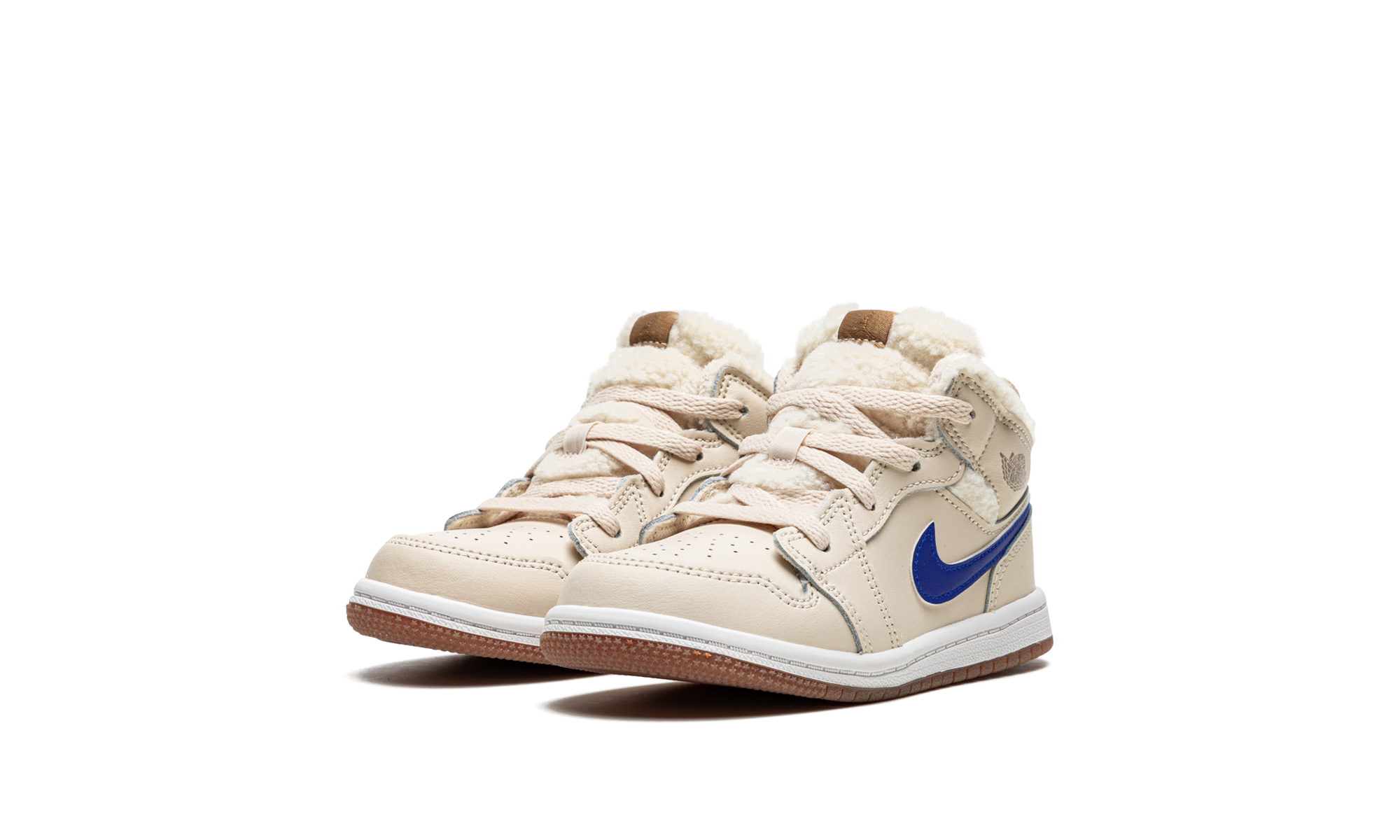 jordan 1 mid utility fleece pearl white td+DO2209-264+diagnol left view