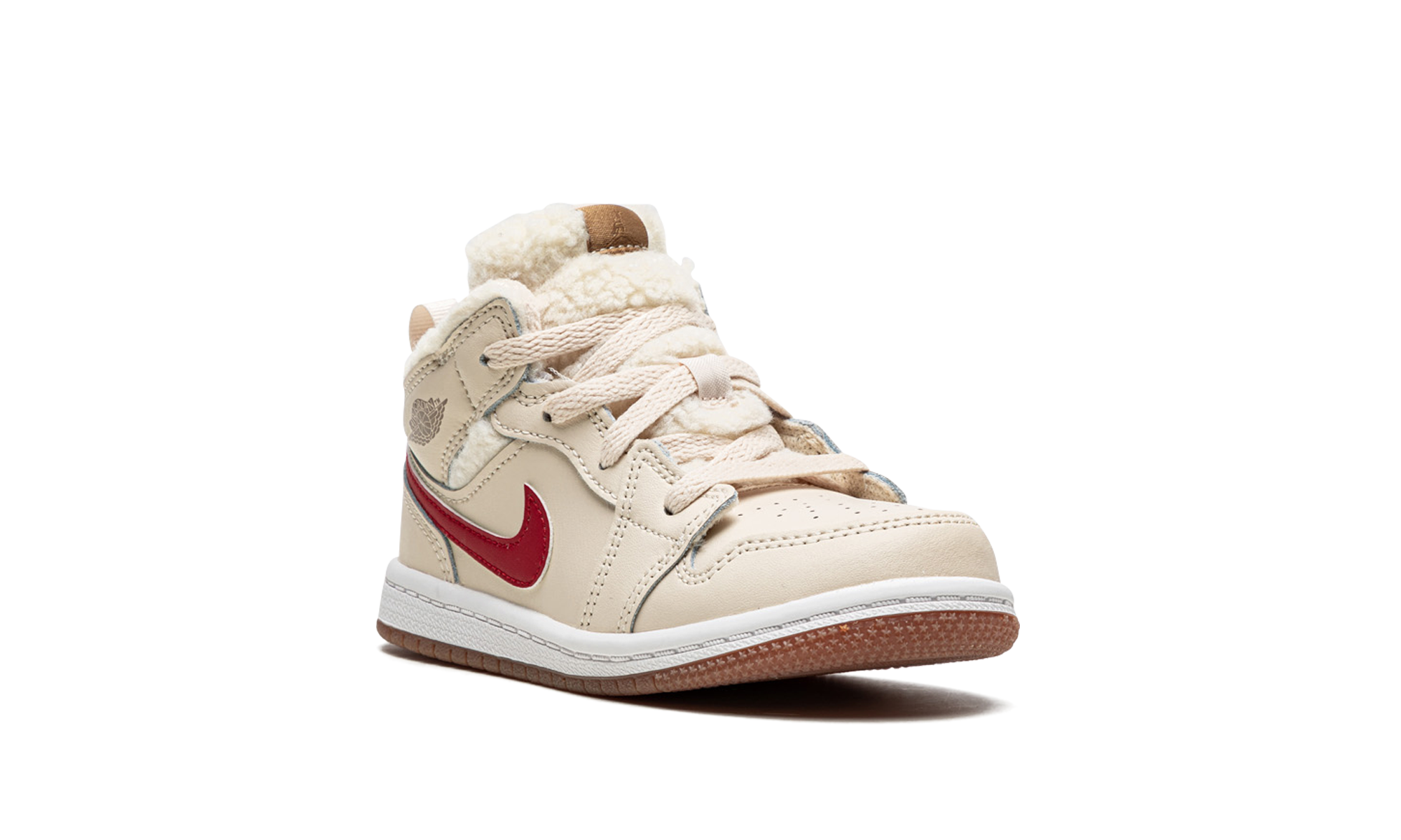 jordan 1 mid utility fleece pearl white td+DO2209-264+diagnol right view