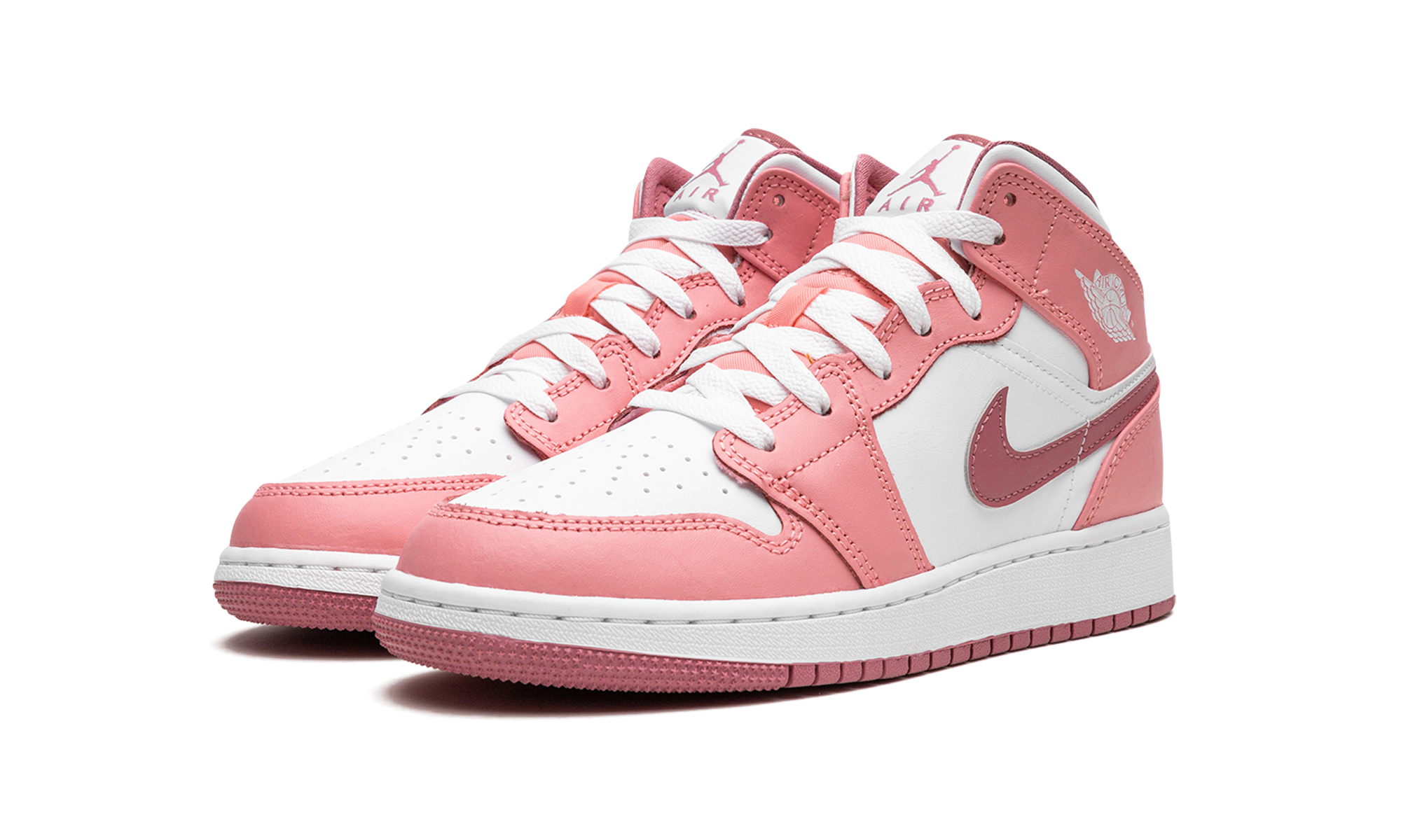 jordan 1 mid valentine s day 2023 gs+DQ8423-616+diagnol left view