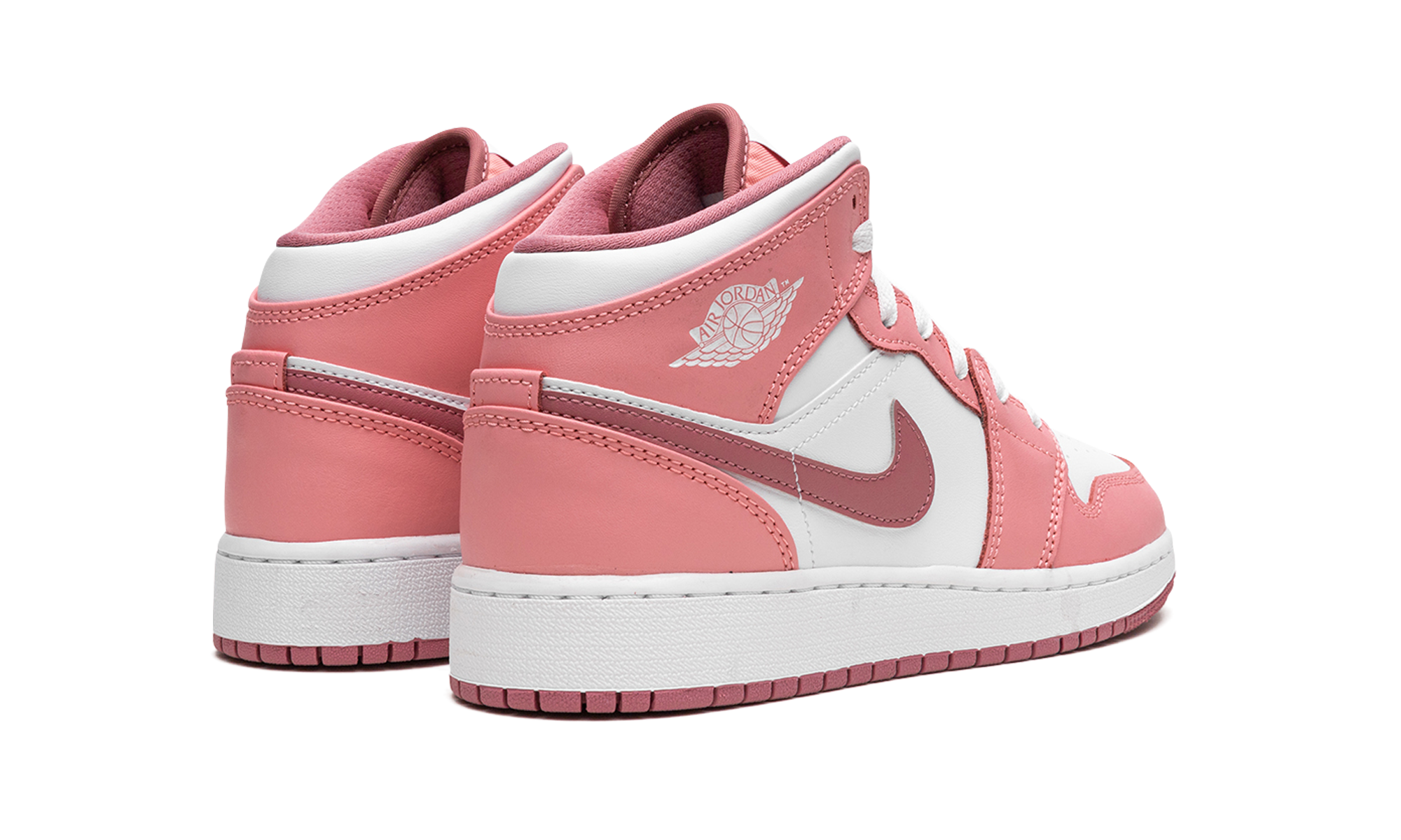 jordan 1 mid valentine s day 2023 gs+DQ8423-616+diagnol right behind view
