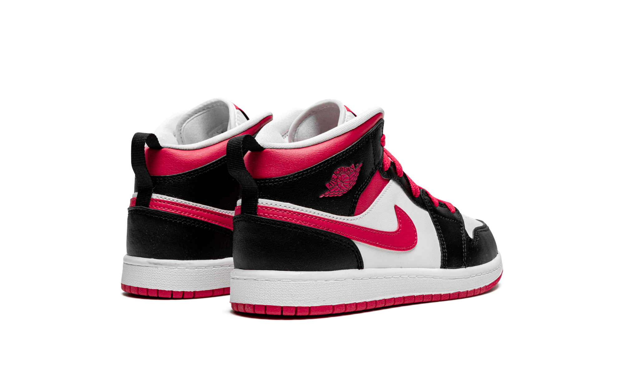 jordan 1 mid very berry ps+640734-016+diagnol right behind view