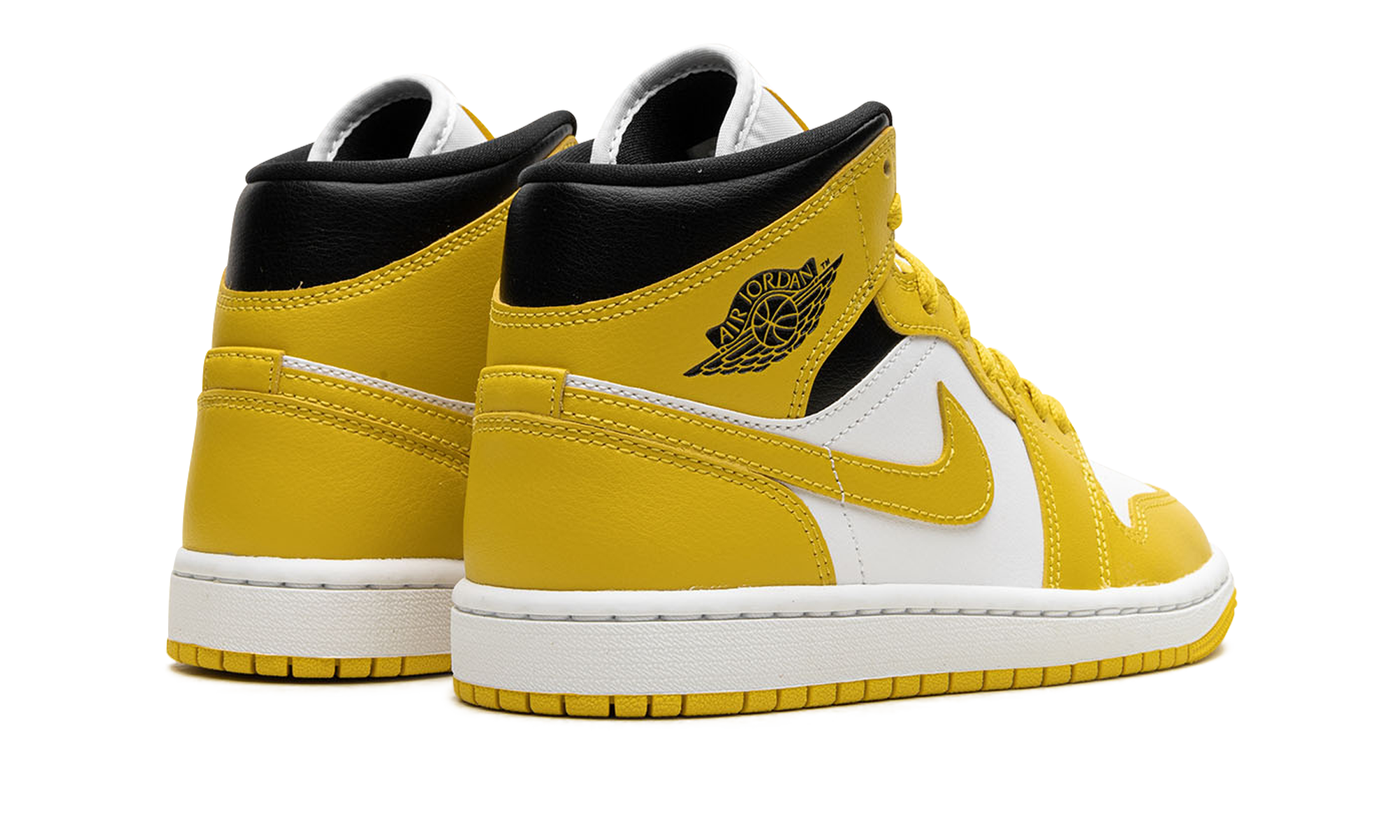 jordan 1 mid vivid sulfur women s+BQ6472-170+diagnol right behind view