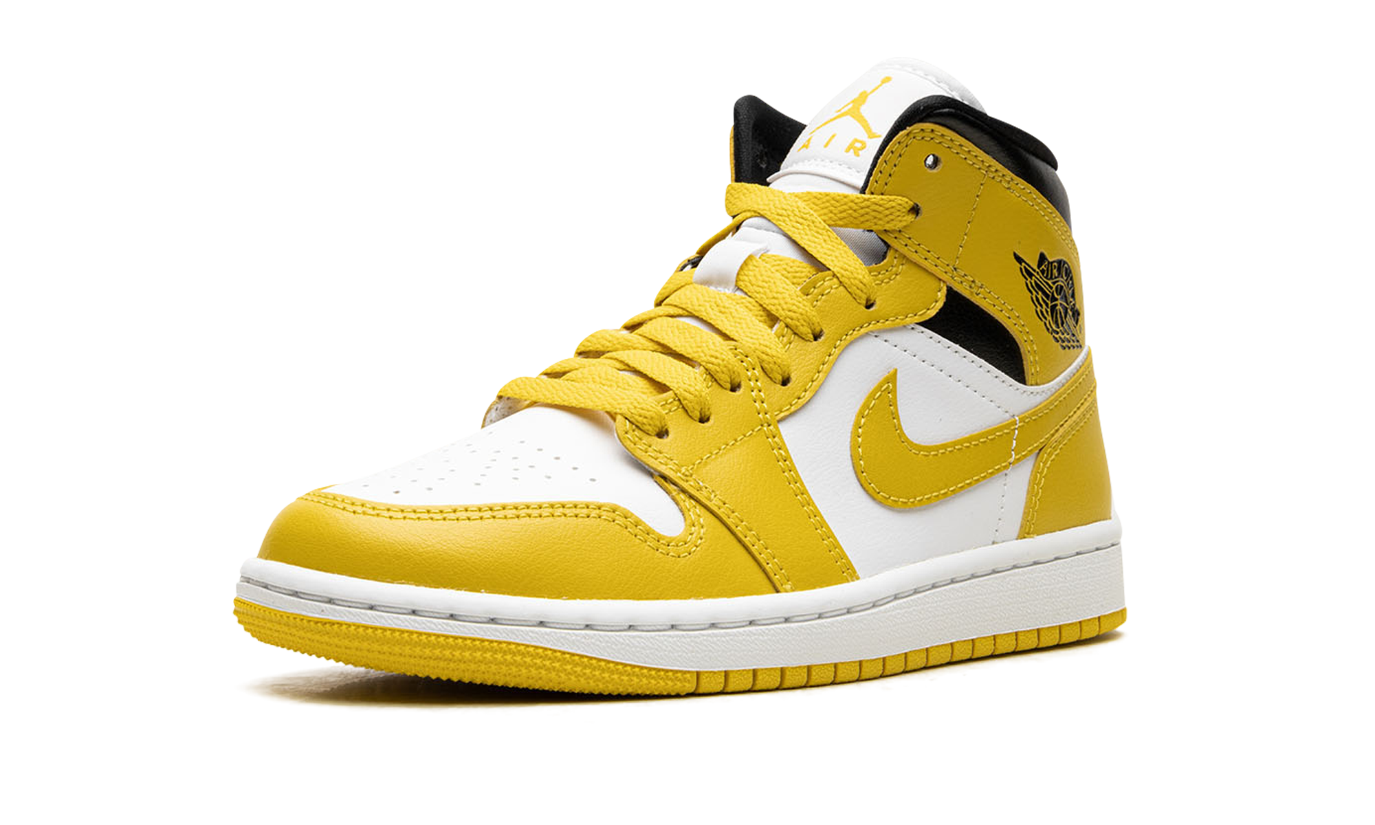 jordan 1 mid vivid sulfur women s+BQ6472-170+left diagnol single view