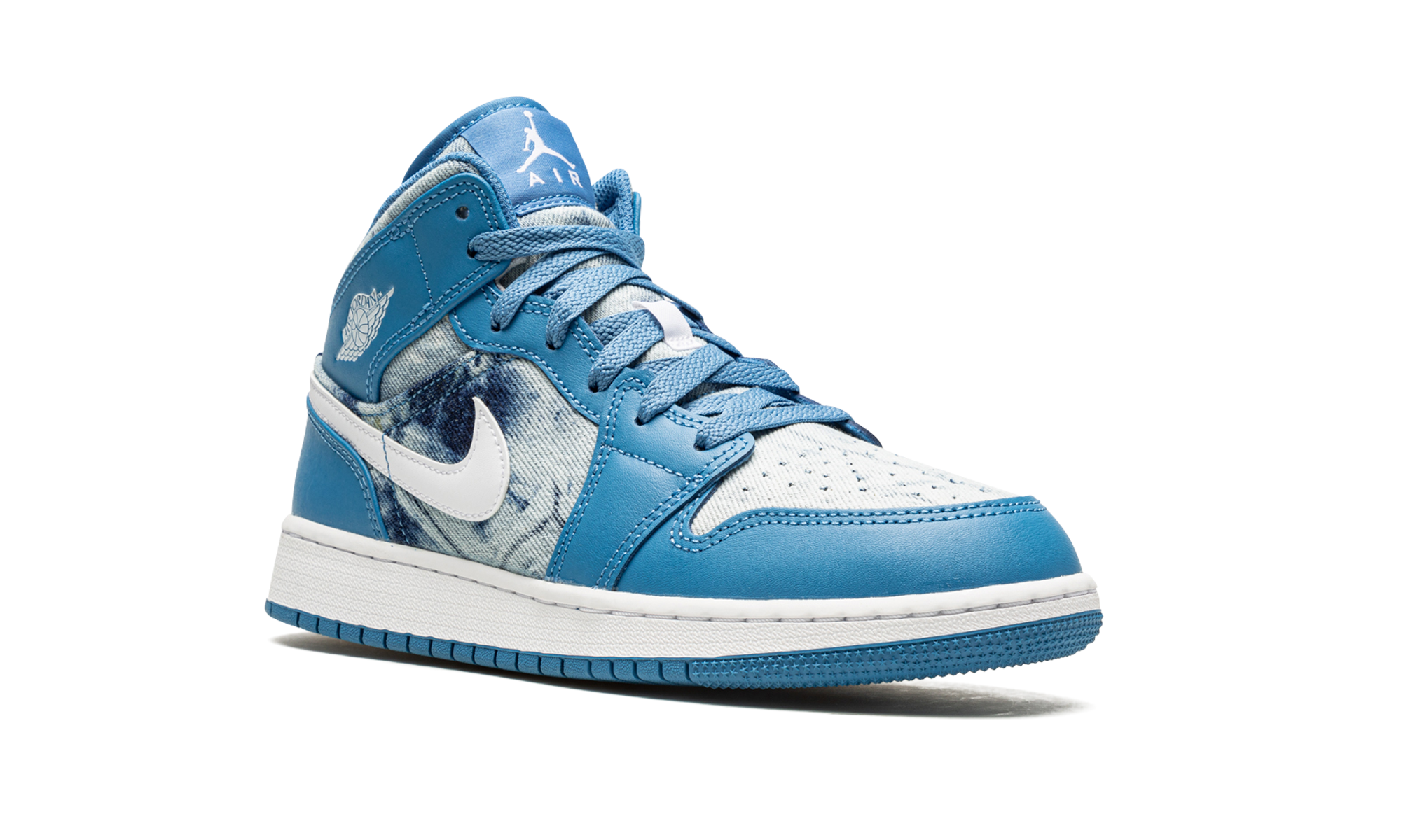 jordan 1 mid washed denim gs+DM8951-400+diagnol right view