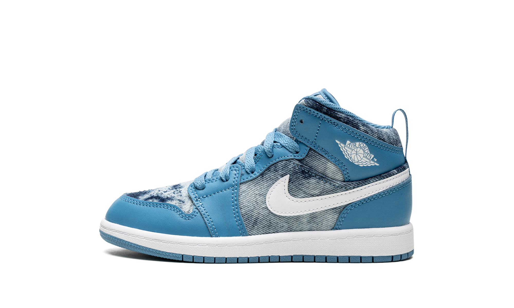 jordan 1 mid washed denim ps+DM8952-400+diagnol right view 1