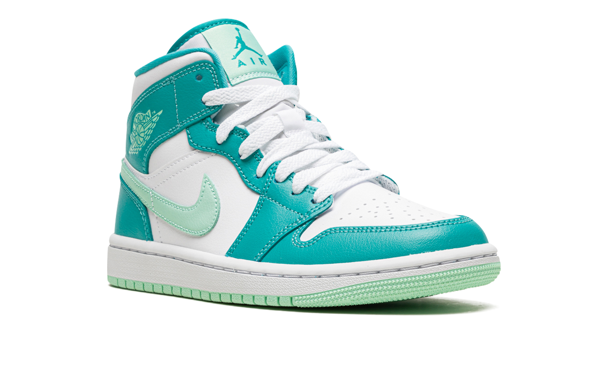 jordan 1 mid washed teal women s+DV2229-300+diagnol right view