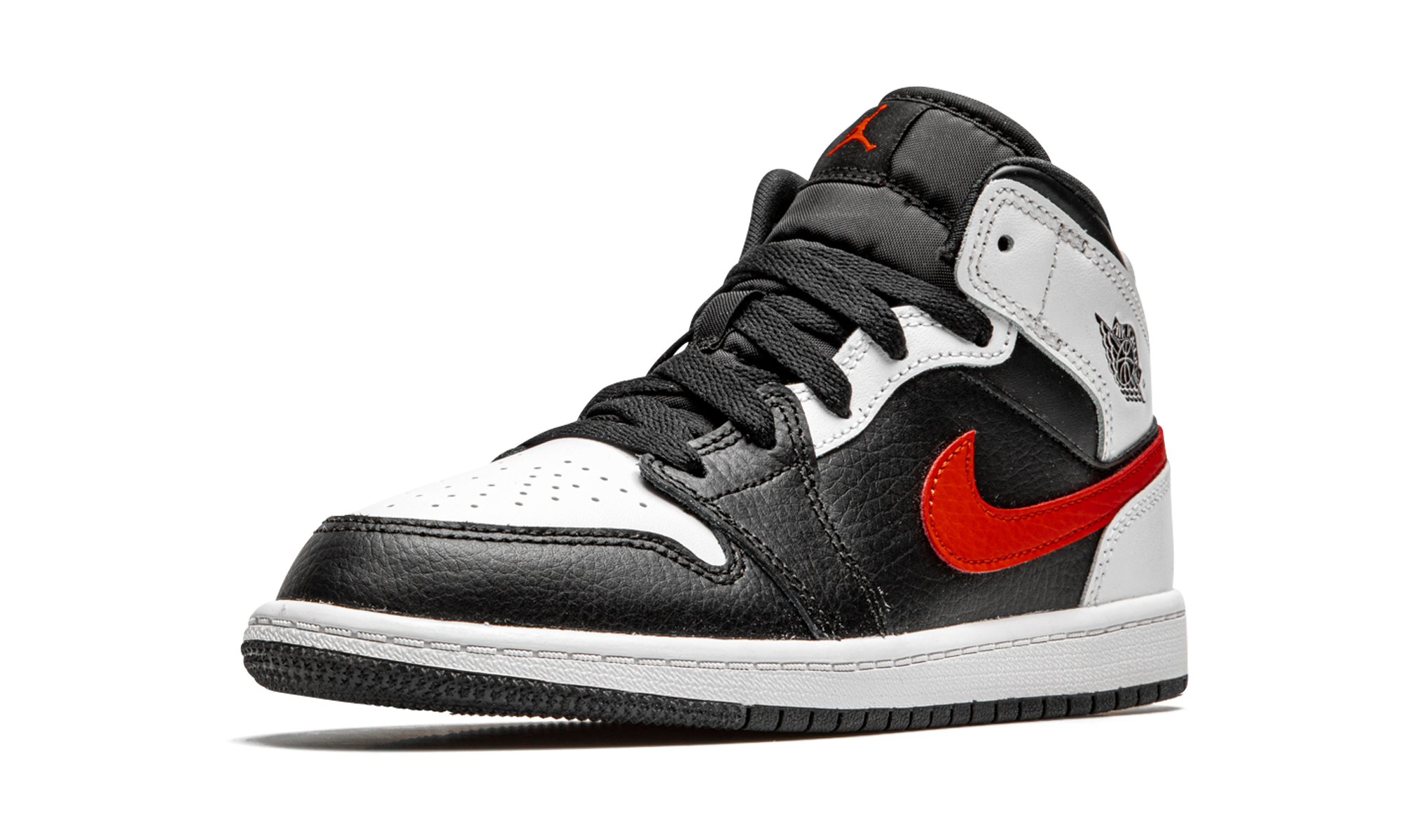 jordan 1 mid white black chile red ps+640734-075+left diagnol single view