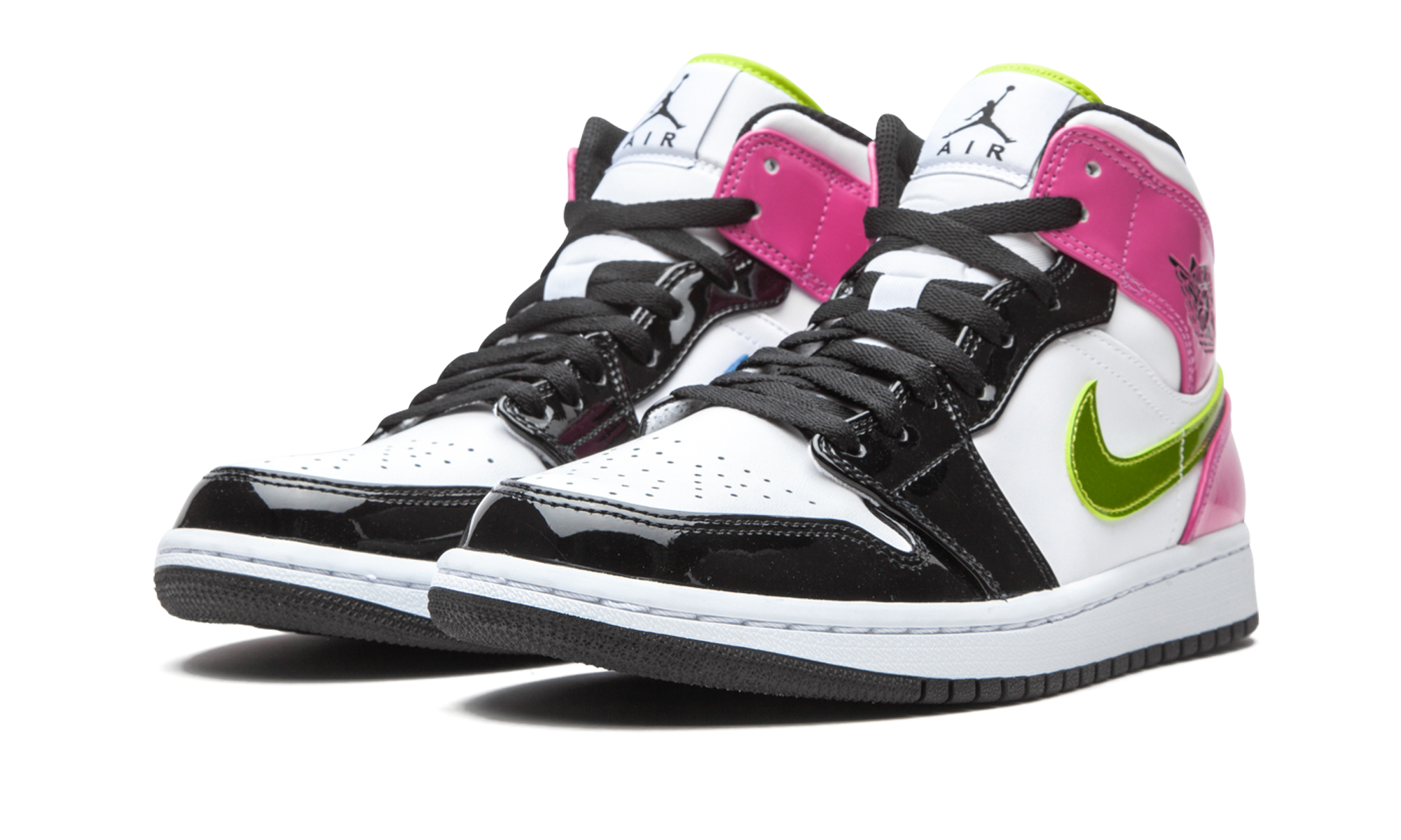 jordan 1 mid white black cyber pink+CZ9834-100+diagnol left view