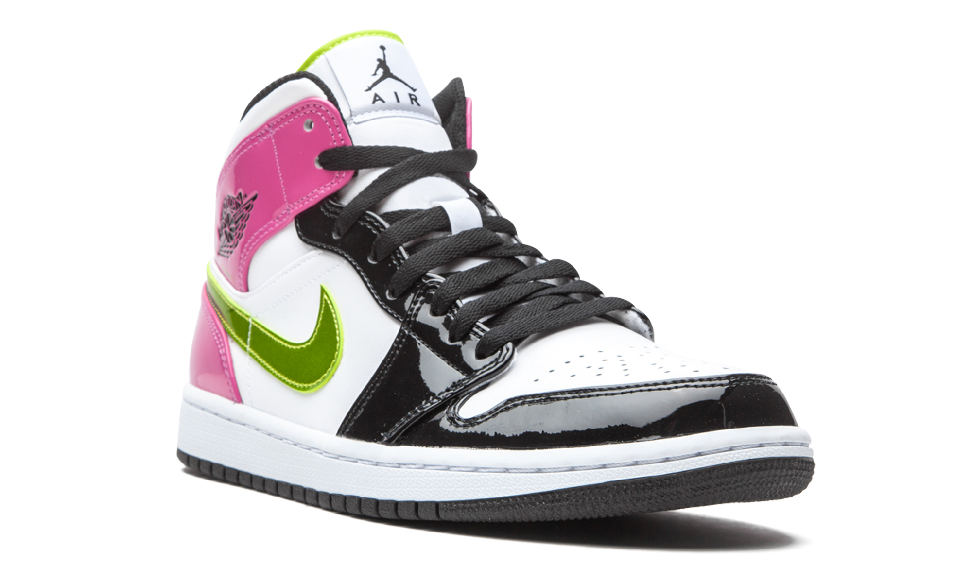 jordan 1 mid white black cyber pink+CZ9834-100+diagnol right view