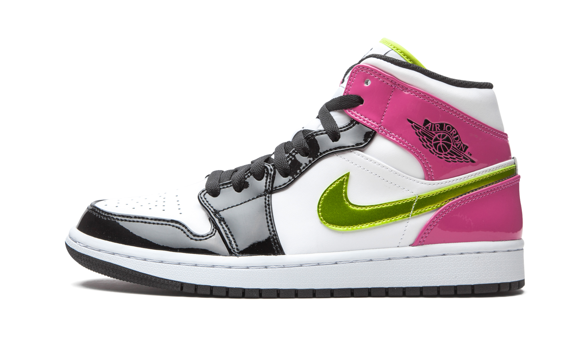 jordan 1 mid white black cyber pink+CZ9834-100+diagnol right view 1