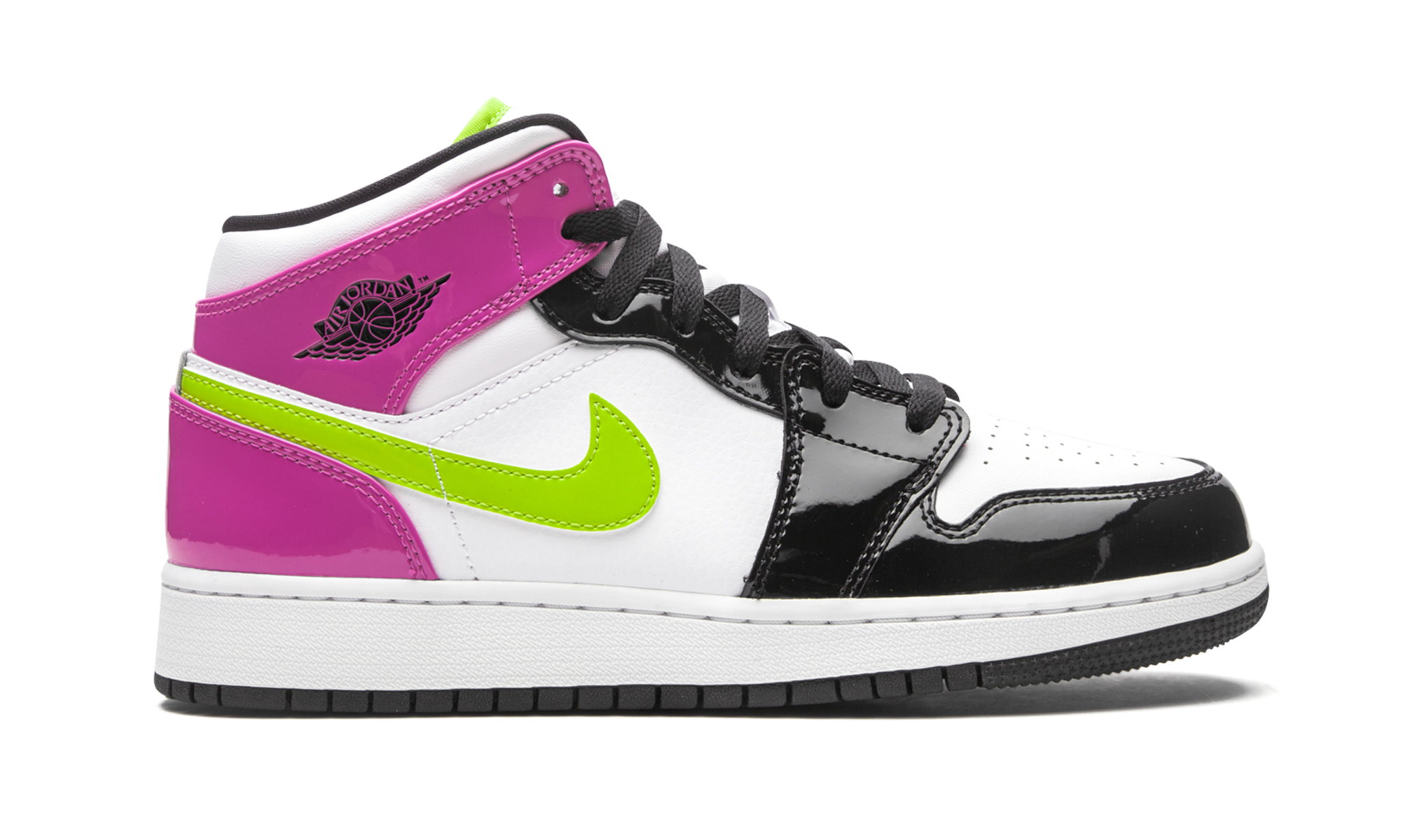 jordan 1 mid white black cyber pink gs+CZ9835-100+right view