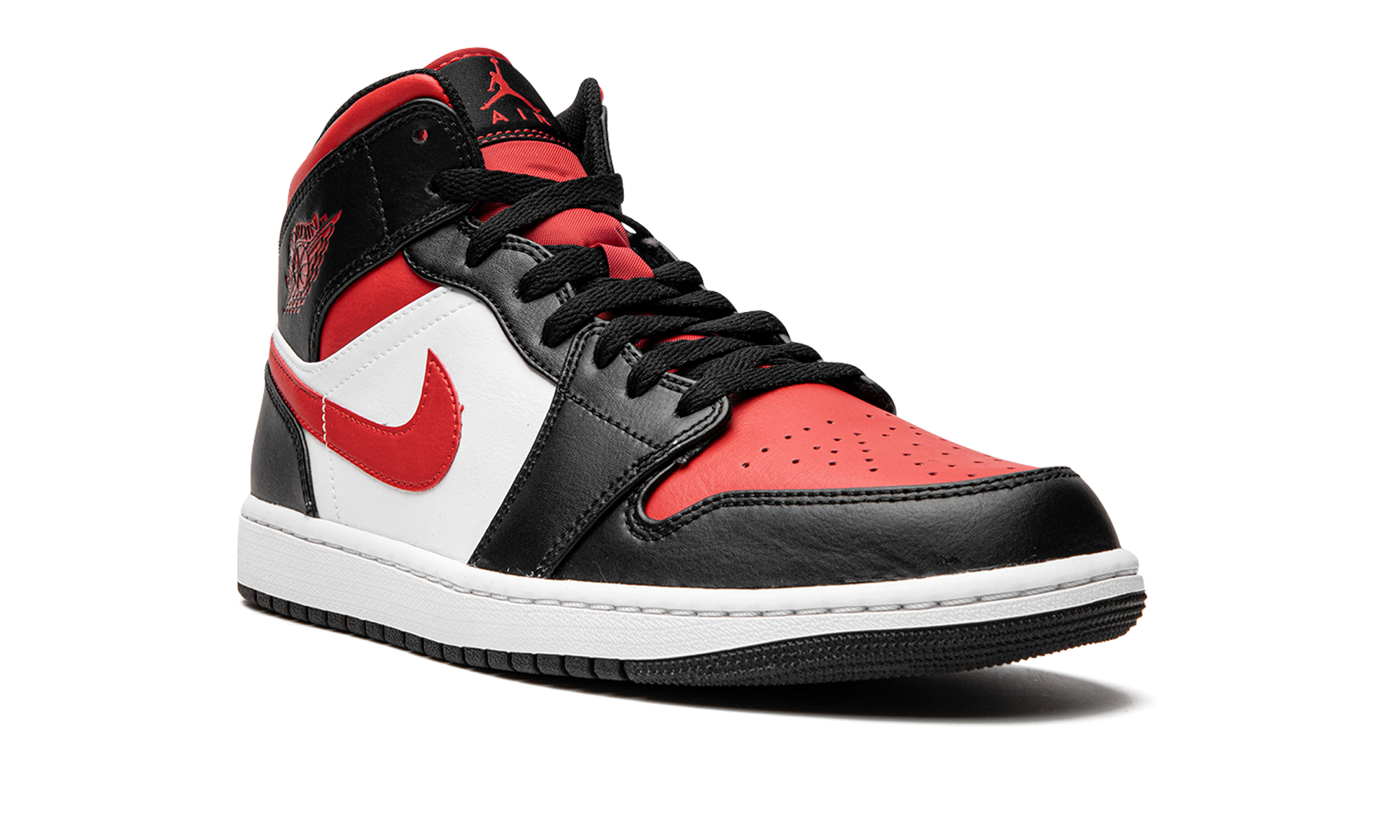 jordan 1 mid white black red 2022+554724-079+diagnol right view