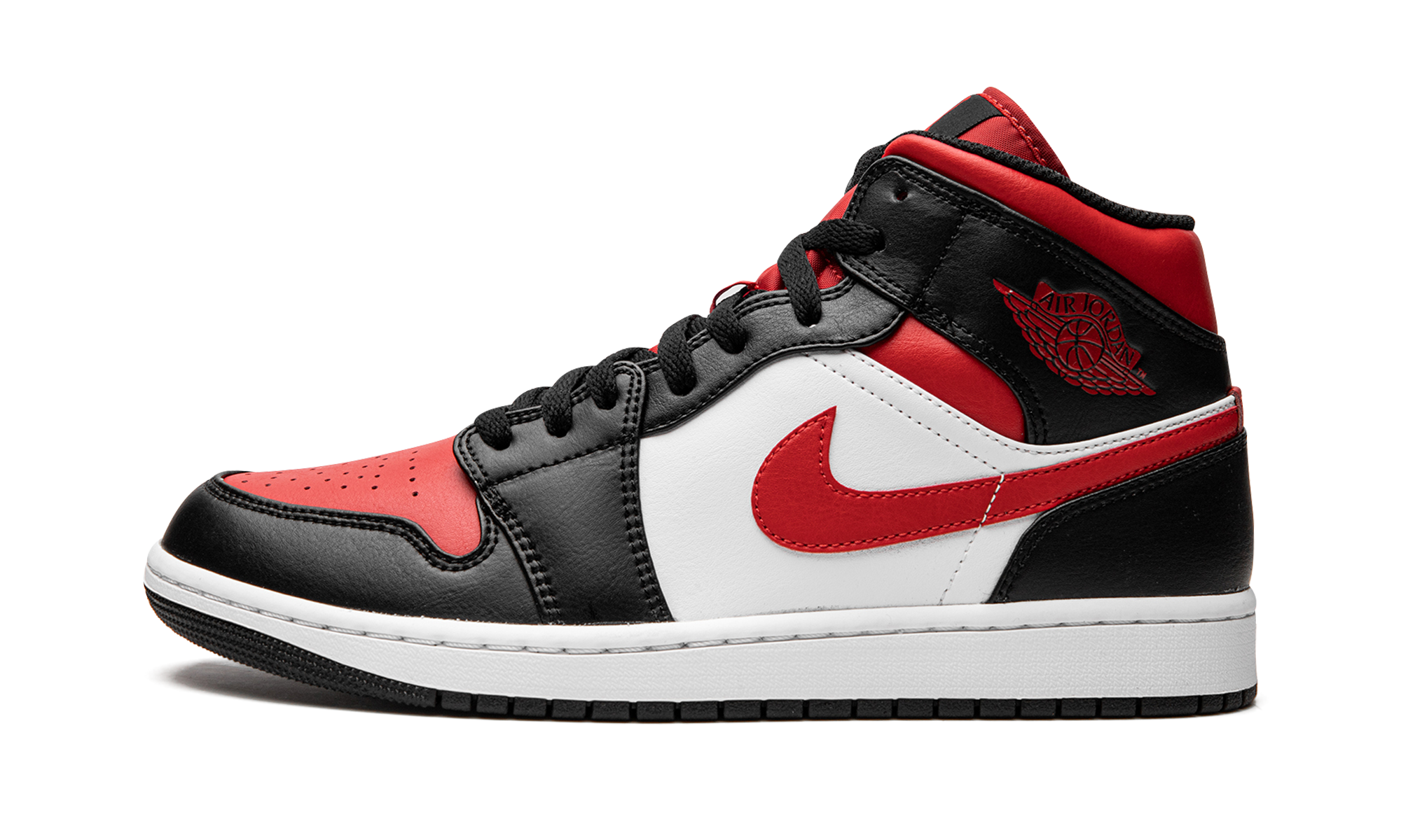 jordan 1 mid white black red 2022+554724-079+diagnol right view 1