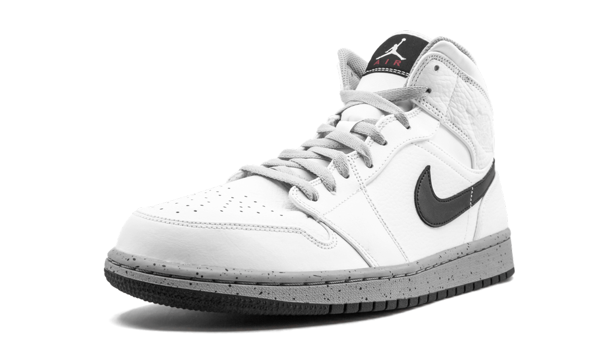 jordan 1 mid white cement+554724-115+left diagnol single view