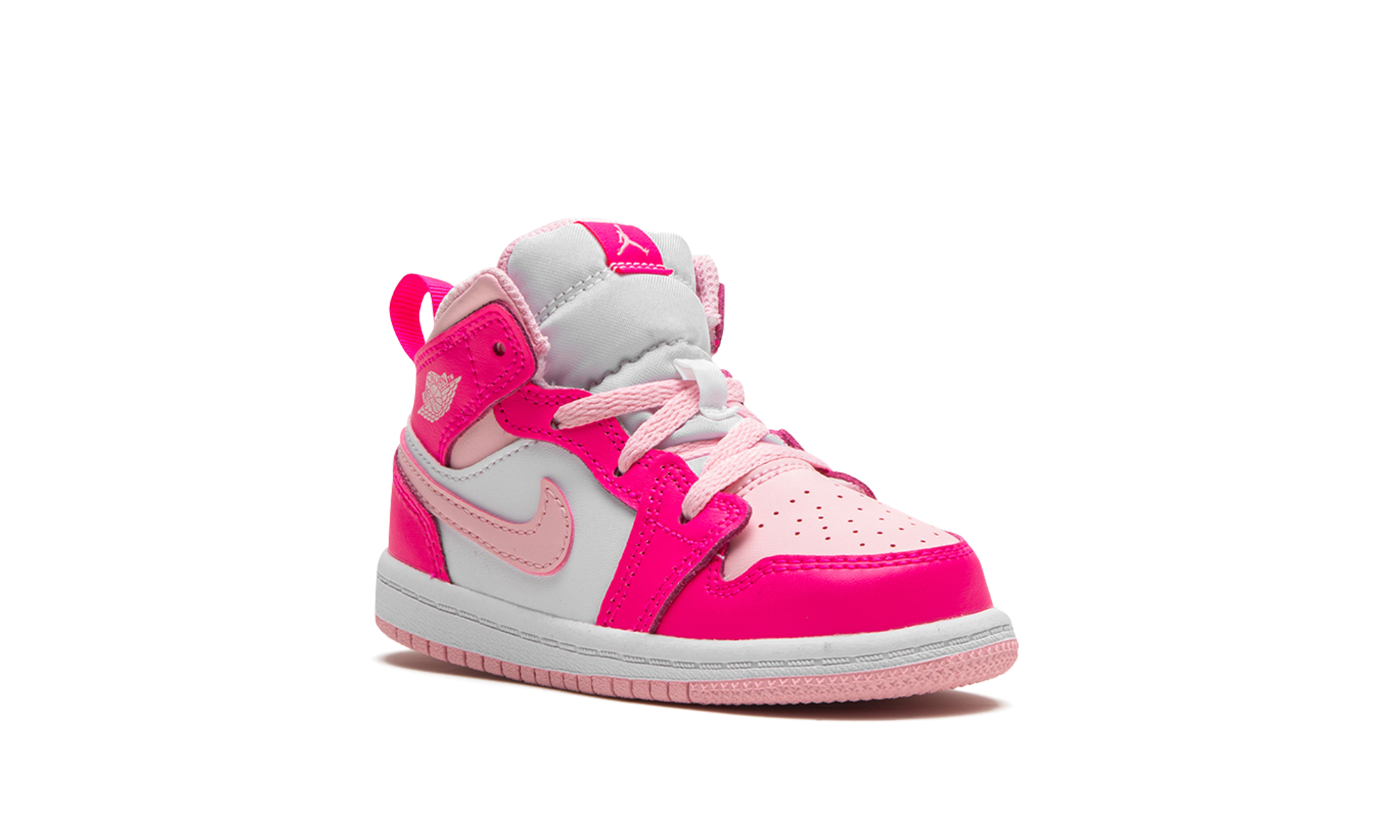 jordan 1 mid white fierce pink td+FD8782-116+diagnol right view