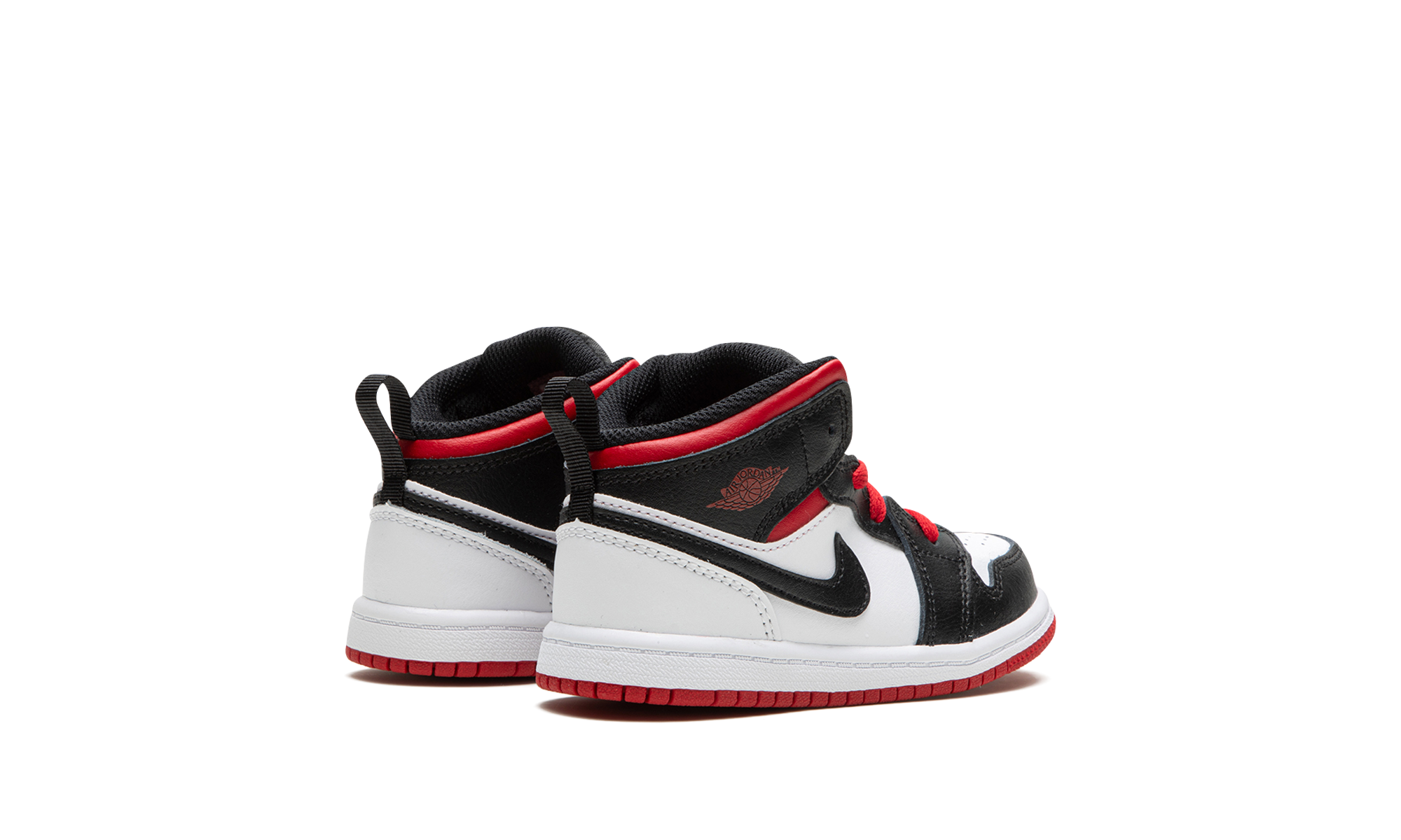 jordan 1 mid white gym red td+DQ8425-106+diagnol right behind view