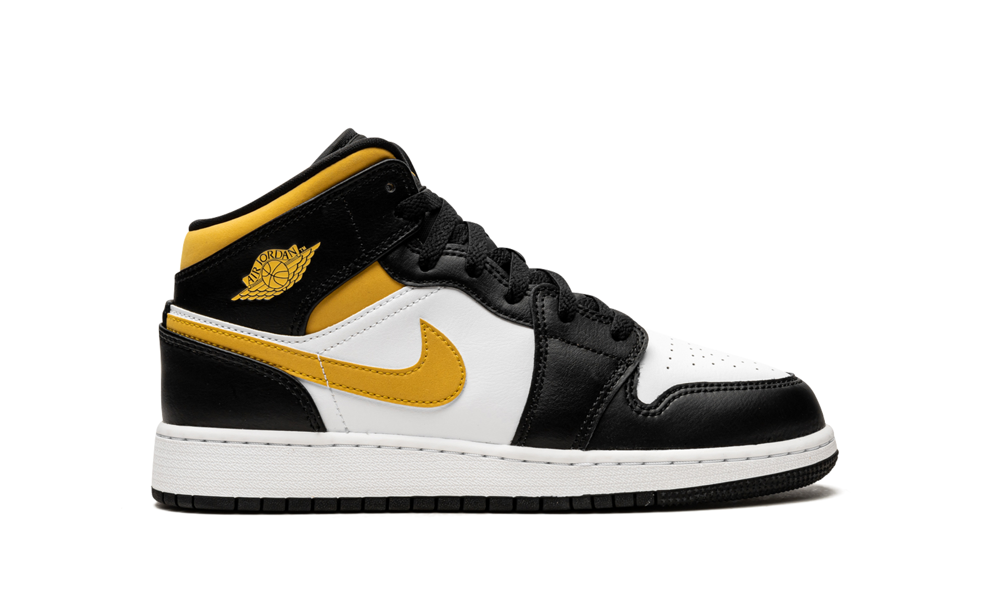 jordan 1 mid white pollen black gs+554725-177+right view