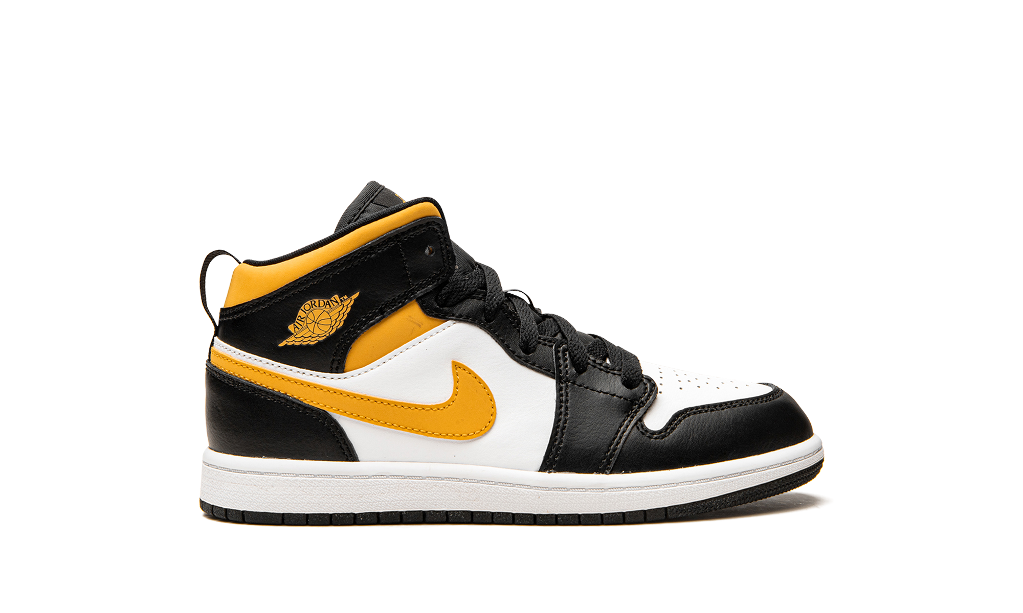 jordan 1 mid white pollen black ps+640734-177+right view