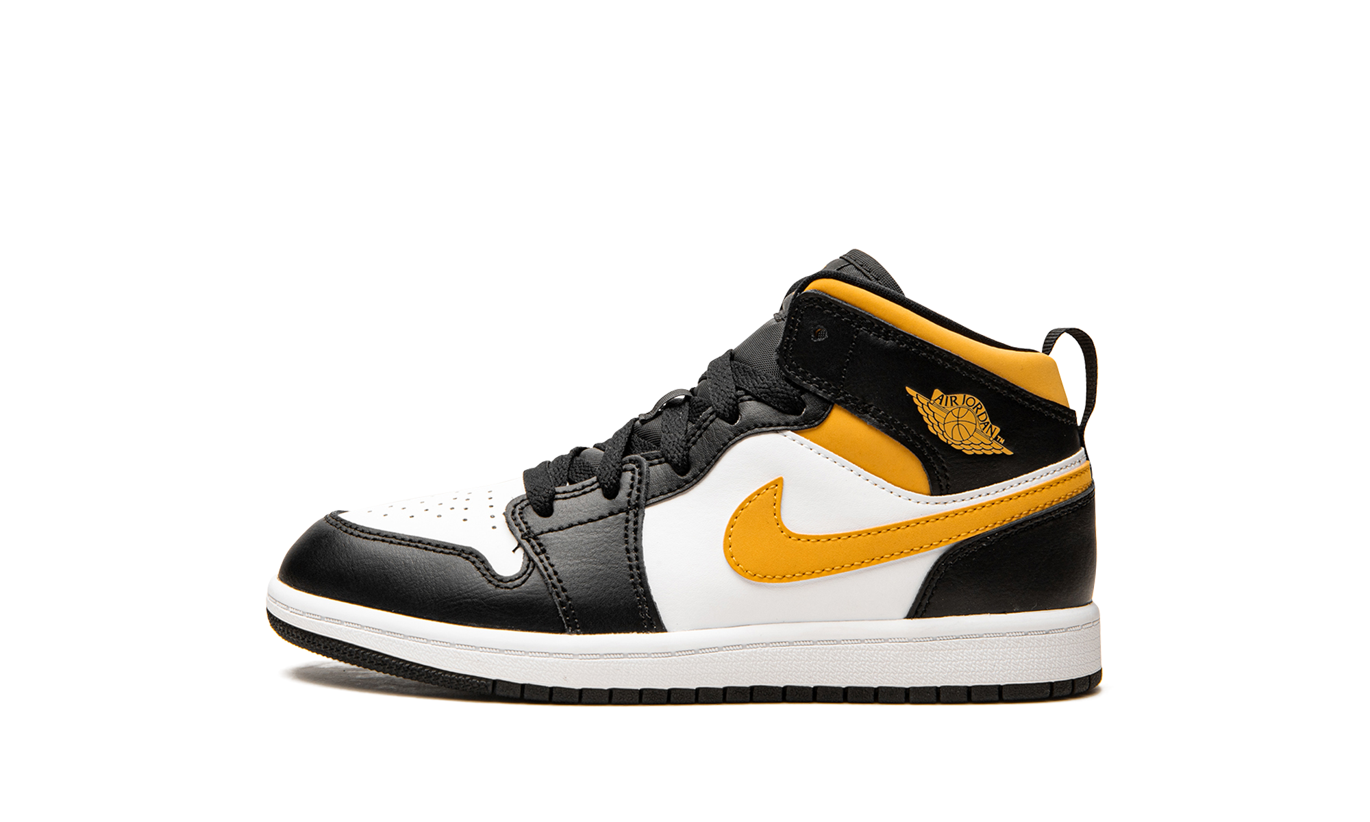 jordan 1 mid white pollen black ps+640734-177+diagnol right view 1