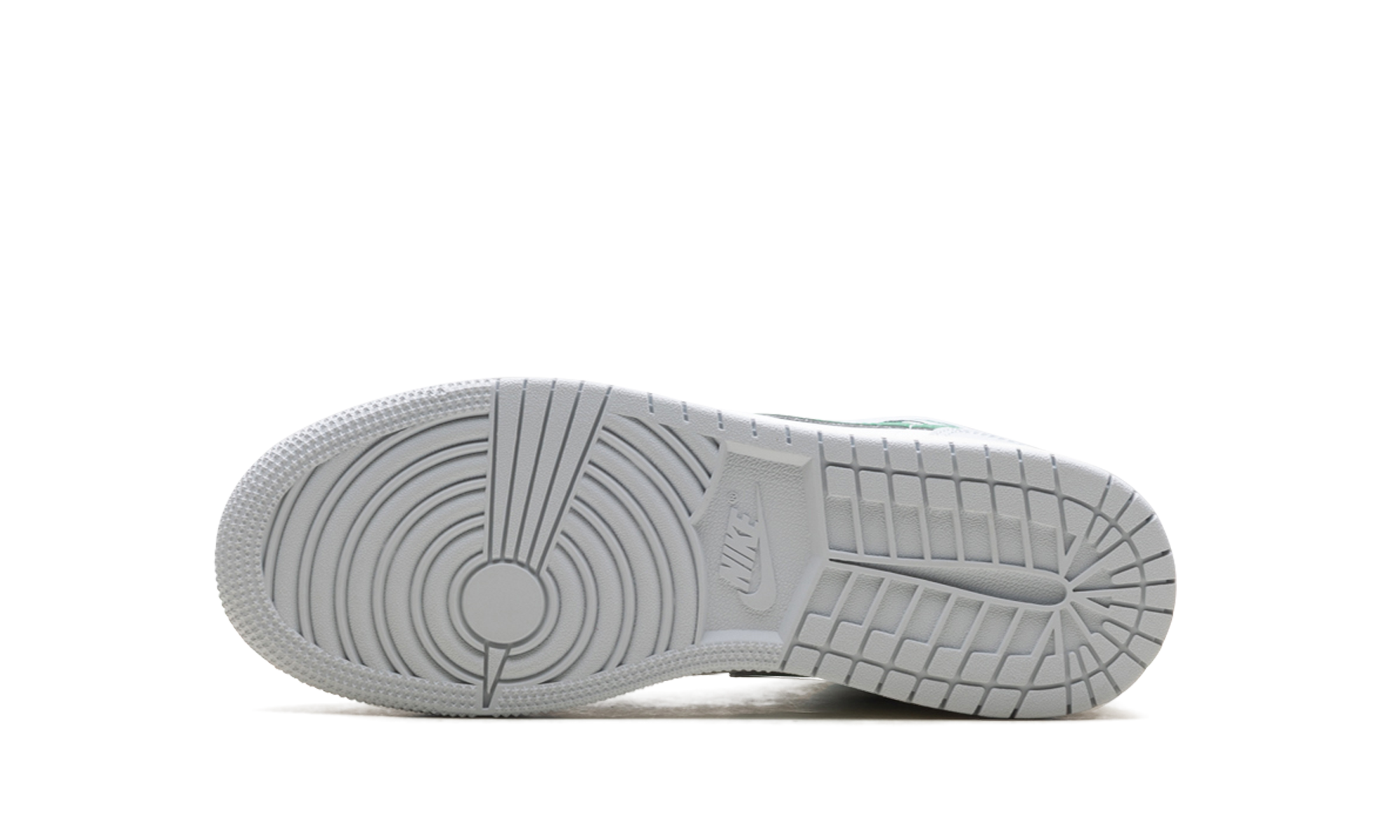 jordan 1 mid white pure platinum pine green gs+DQ8423-142+bottom view
