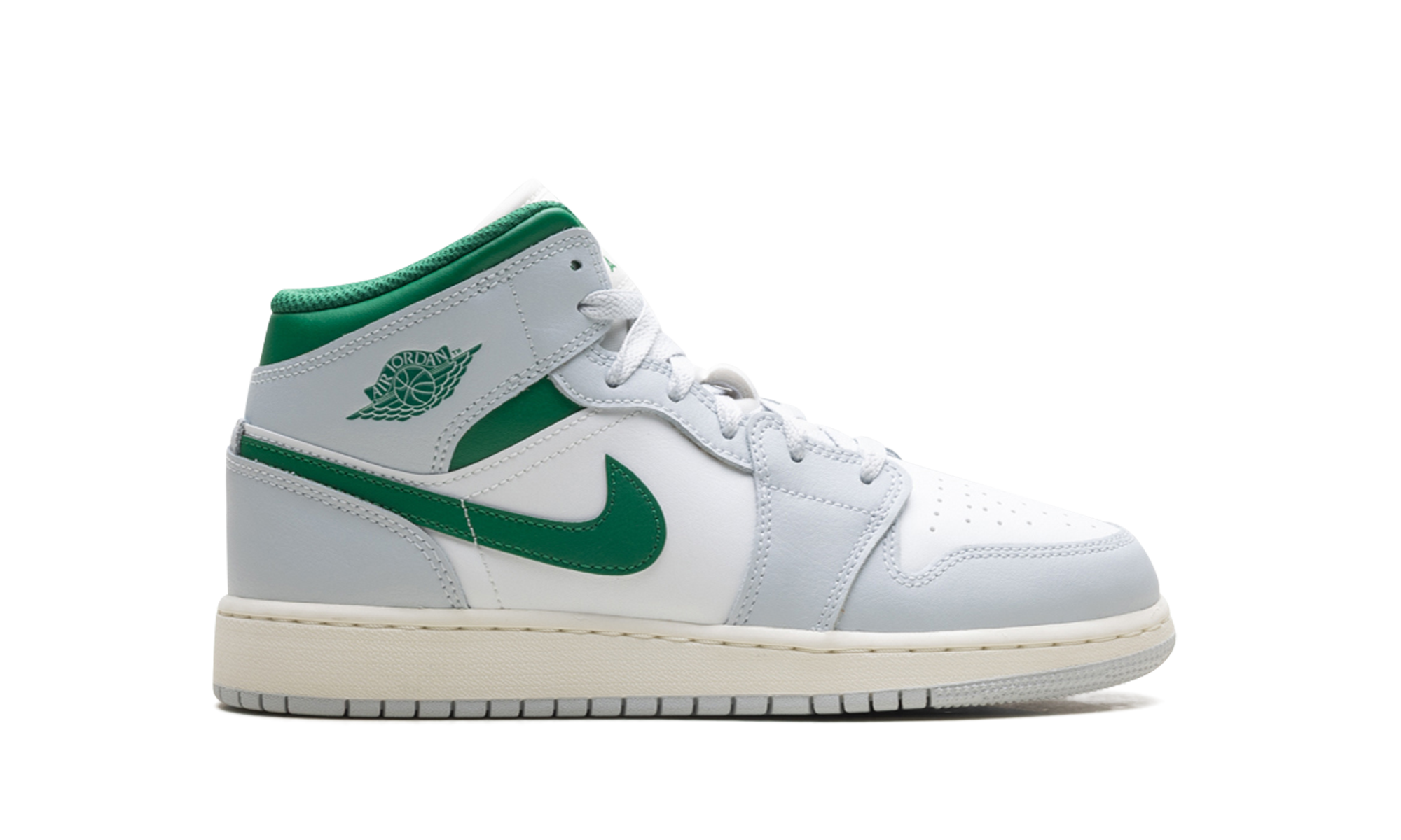 jordan 1 mid white pure platinum pine green gs+DQ8423-142+right view