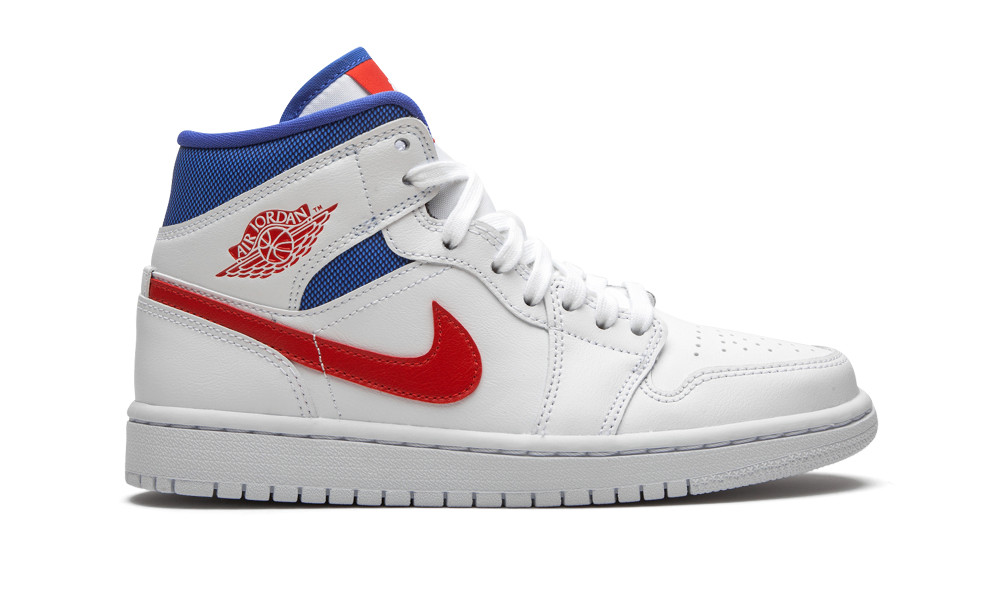 jordan 1 mid white red royal women s+BQ6472-164+right view