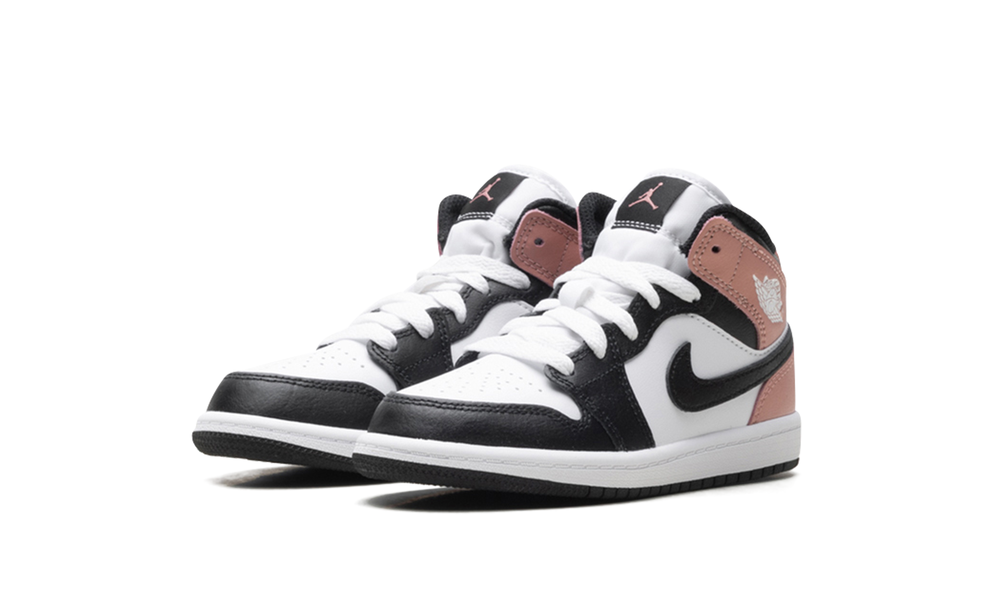 jordan 1 mid white rust pink black ps+DQ8424-100+diagnol left view