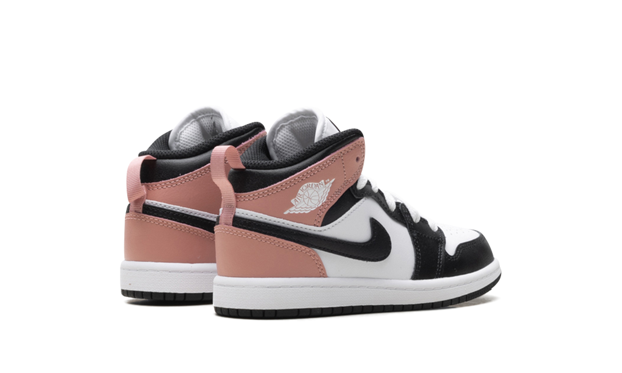 jordan 1 mid white rust pink black ps+DQ8424-100+diagnol right behind view