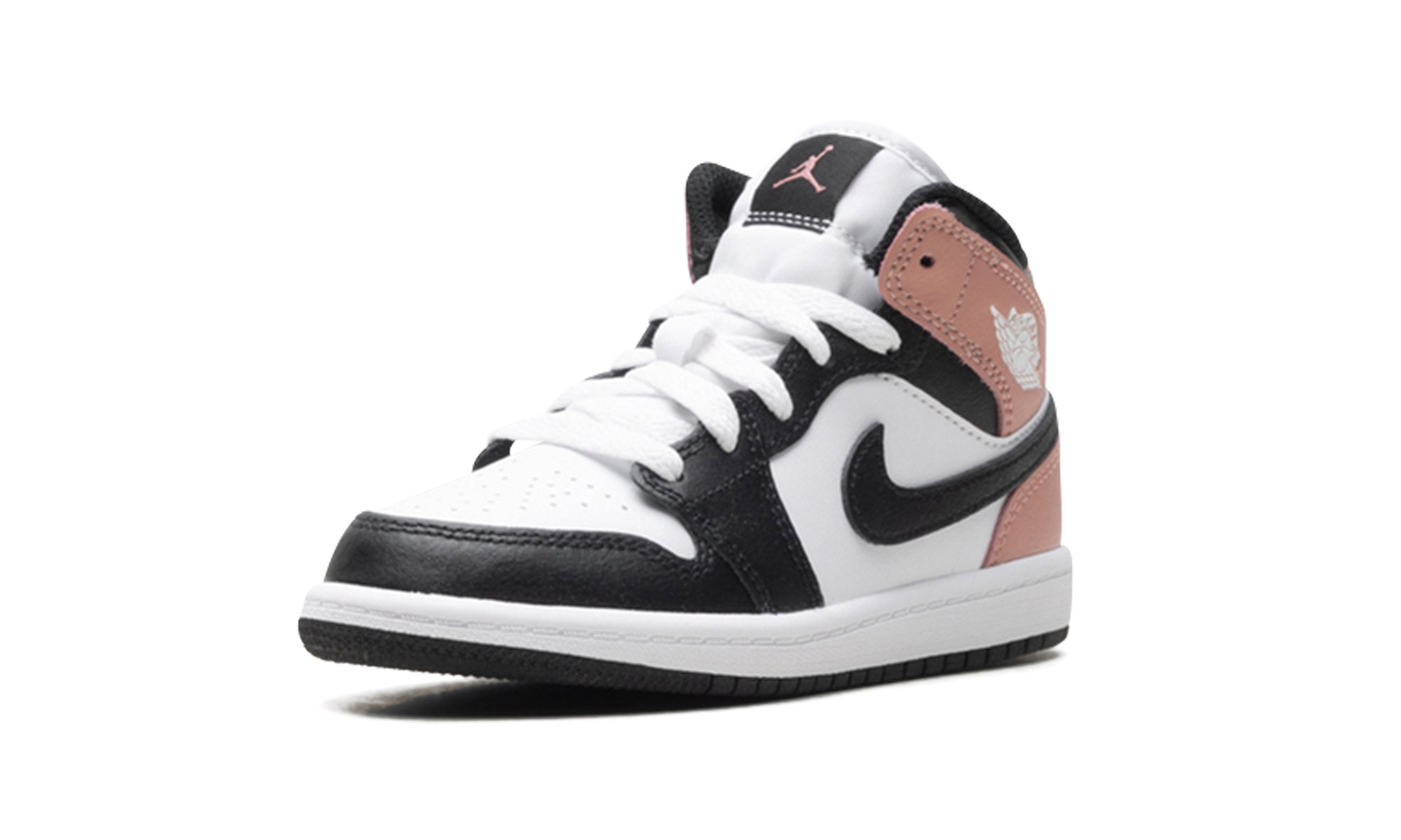 jordan 1 mid white rust pink black ps+DQ8424-100+left diagnol single view