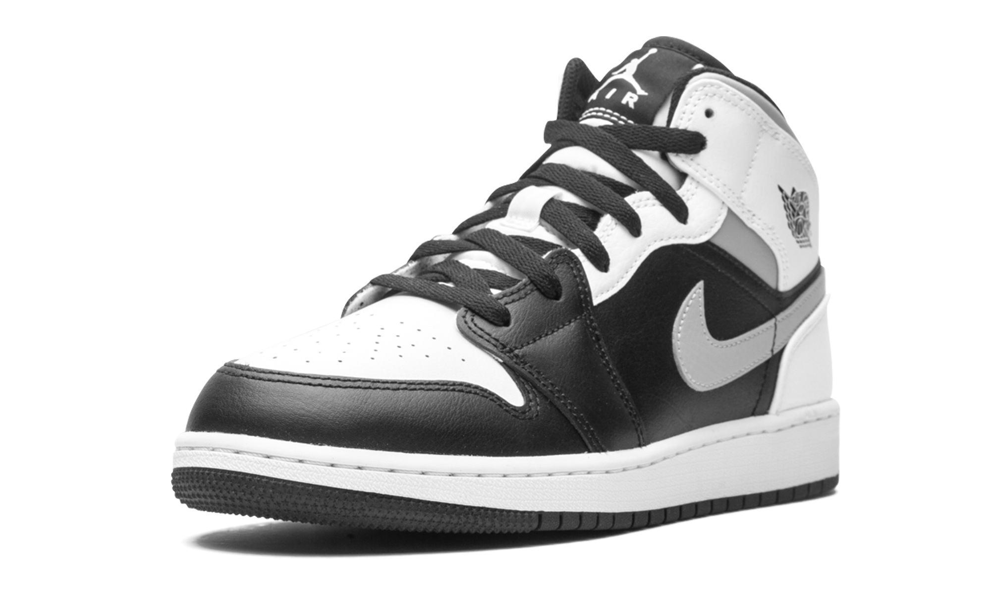 jordan 1 mid white shadow gs+554725-073+left diagnol single view