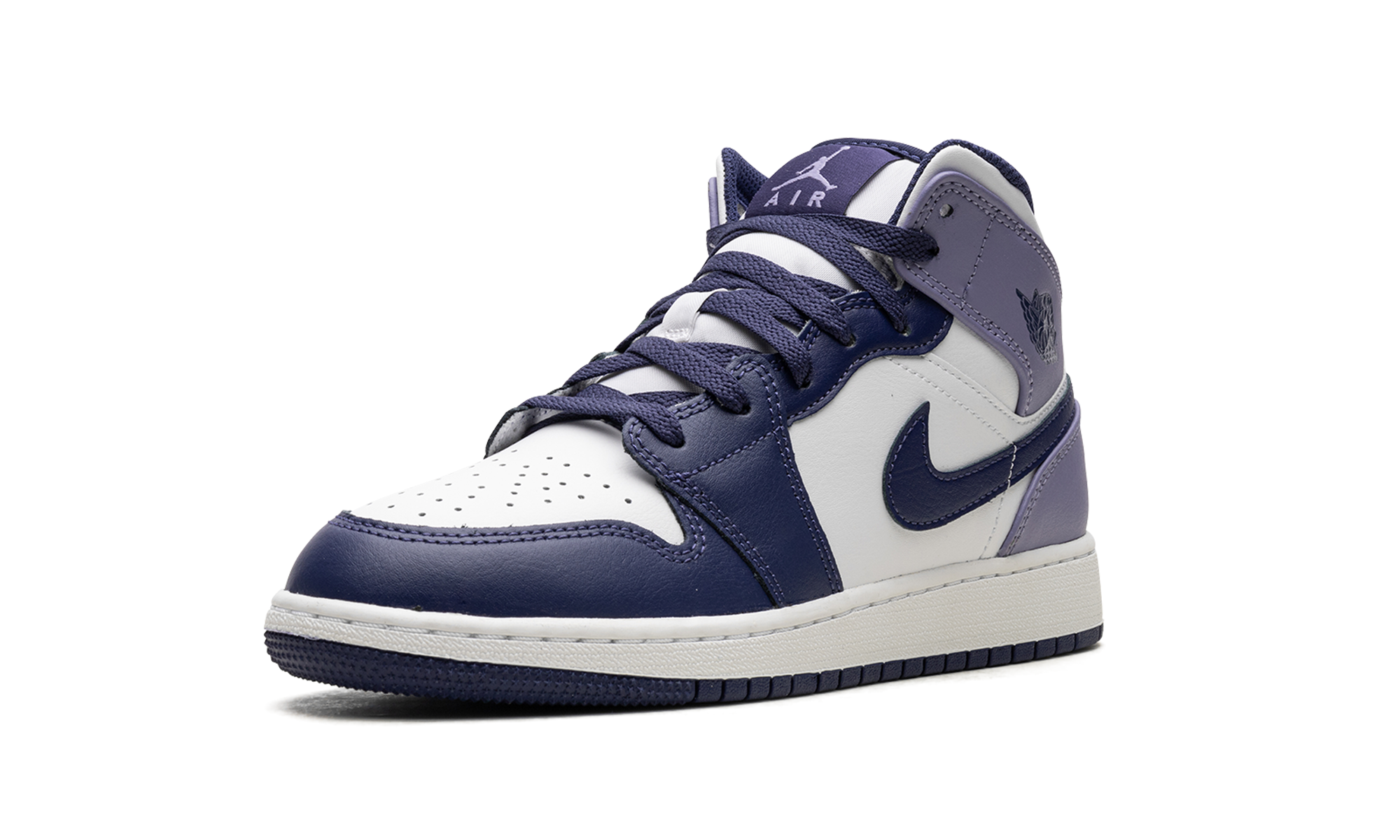 jordan 1 mid white sky j purple gs+DQ8423-515+left diagnol single view