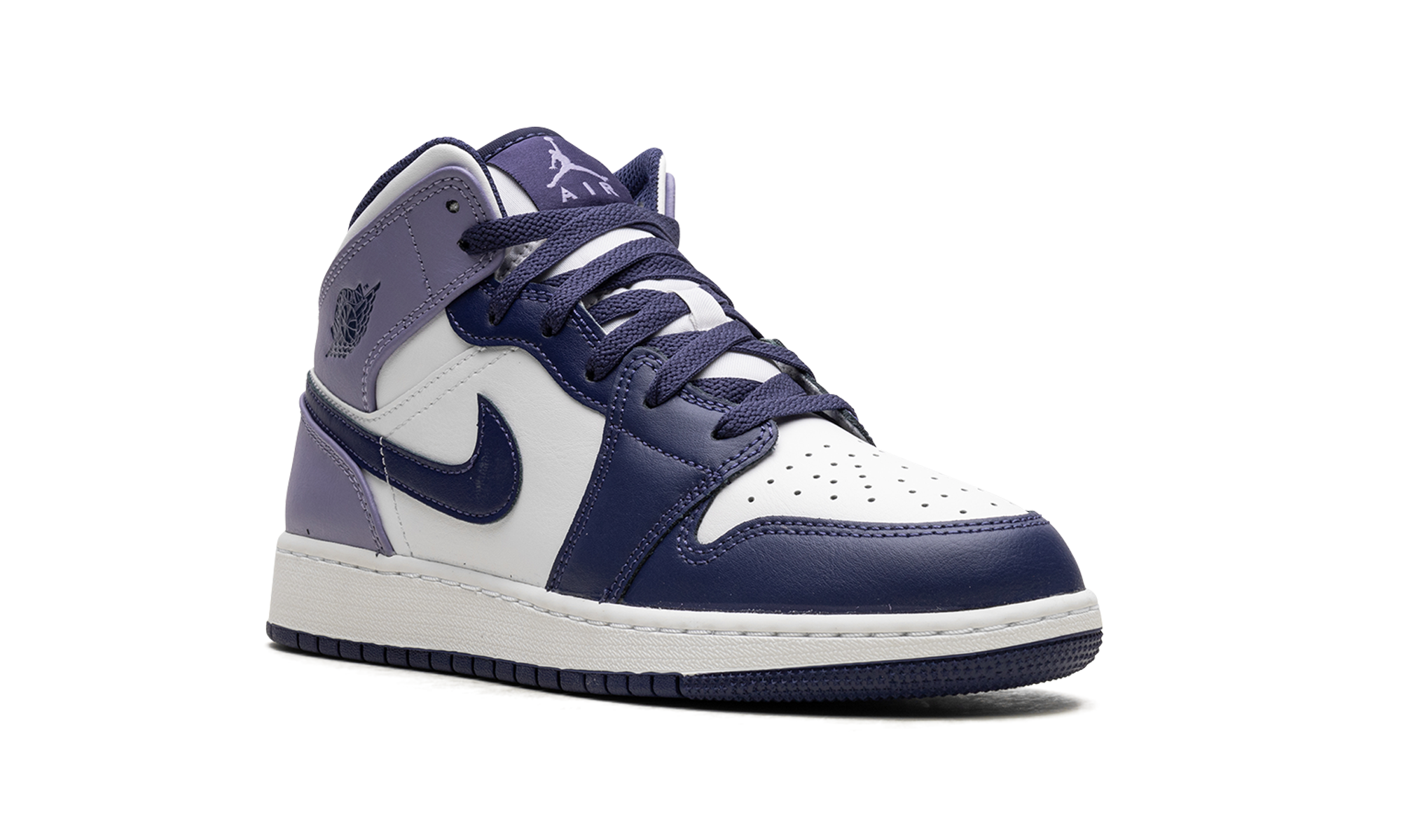 jordan 1 mid white sky j purple gs+DQ8423-515+diagnol right view