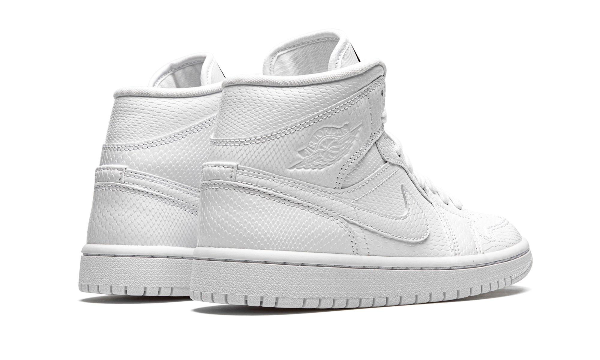 jordan 1 mid white snakeskin women s+BQ6472-110+diagnol right behind view