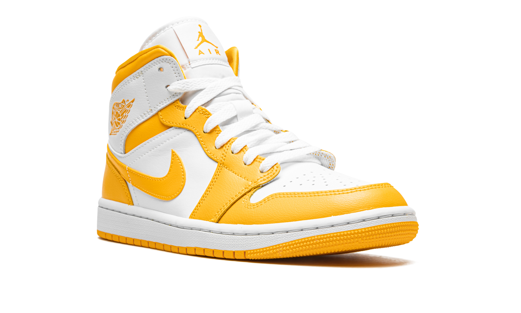 jordan 1 mid white university gold women s+BQ6472-117+diagnol right view