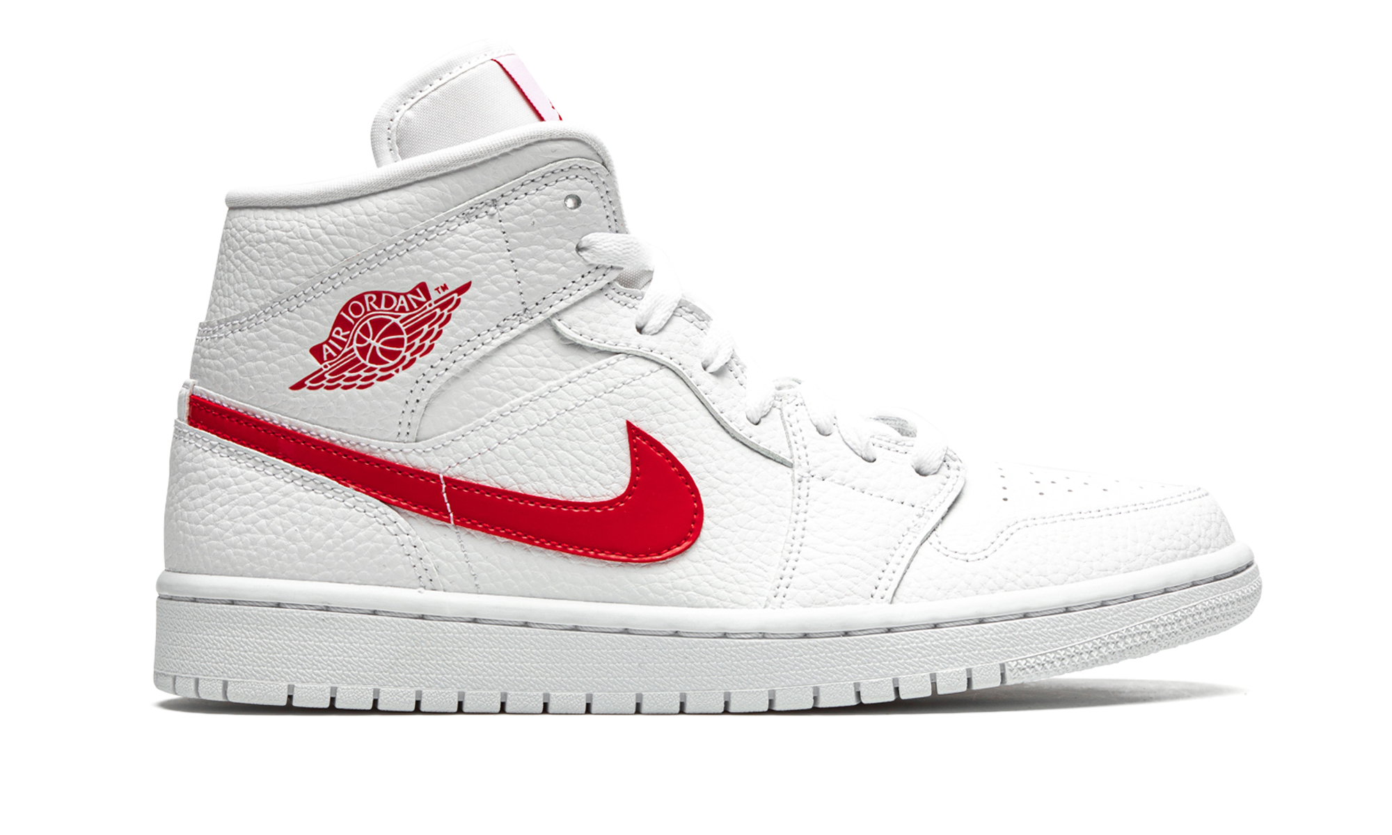 jordan 1 mid white university red women s+BQ6472-106+right view