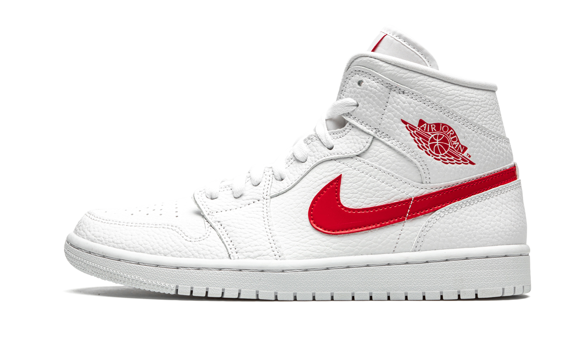 jordan 1 mid white university red women s+BQ6472-106+diagnol right view 1