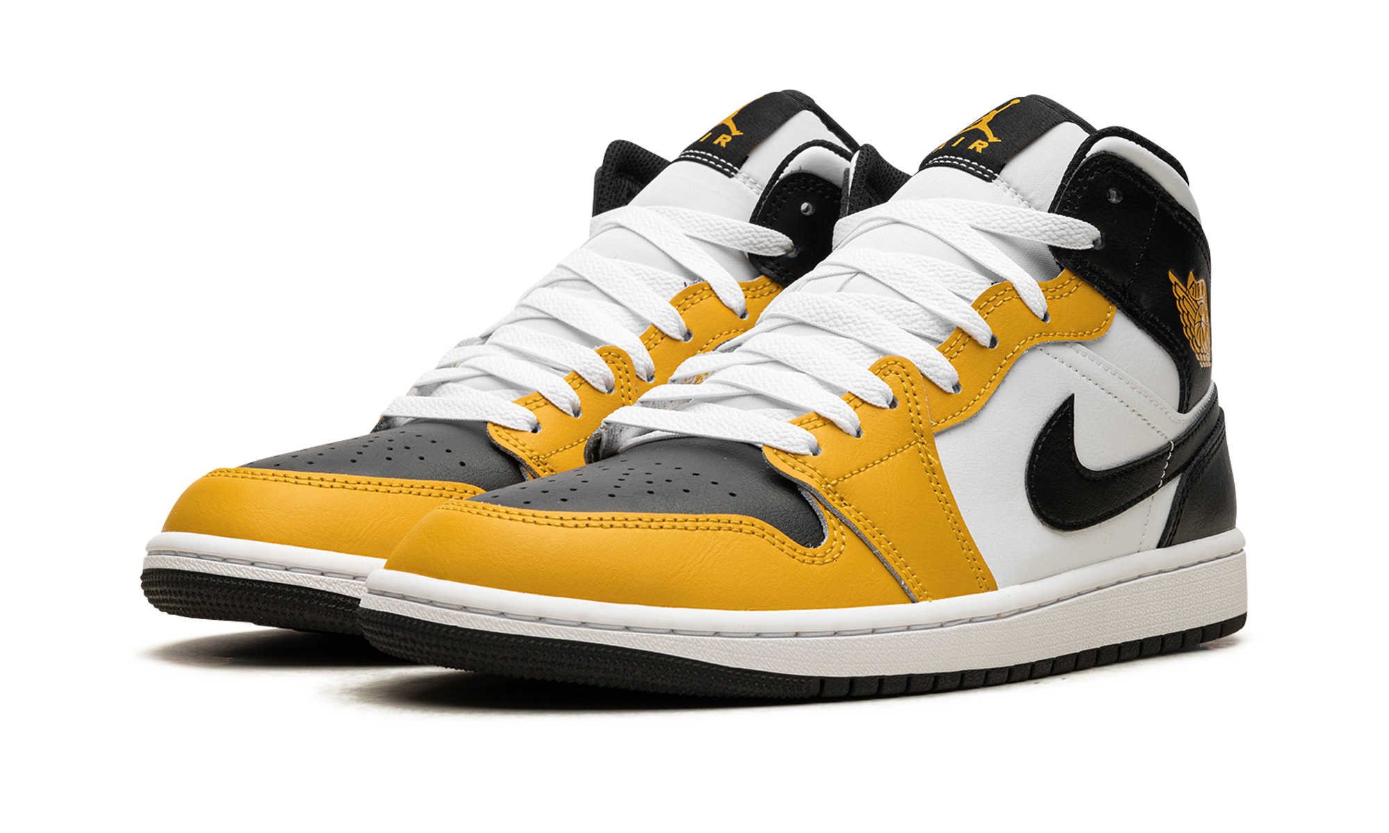 jordan 1 mid yellow ochre+DQ8426-701+diagnol left view