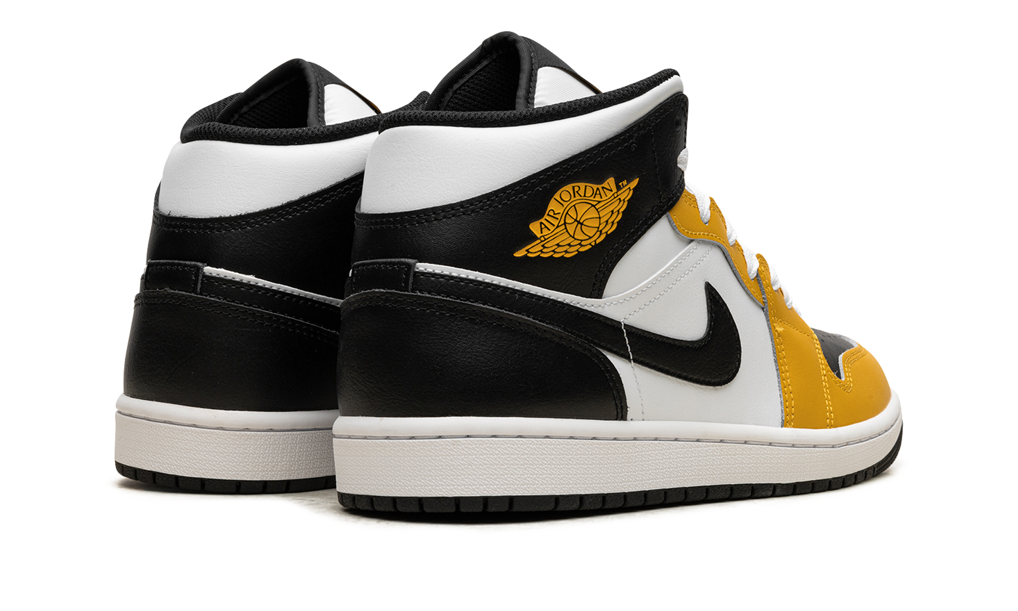 jordan 1 mid yellow ochre+DQ8426-701+diagnol right behind view
