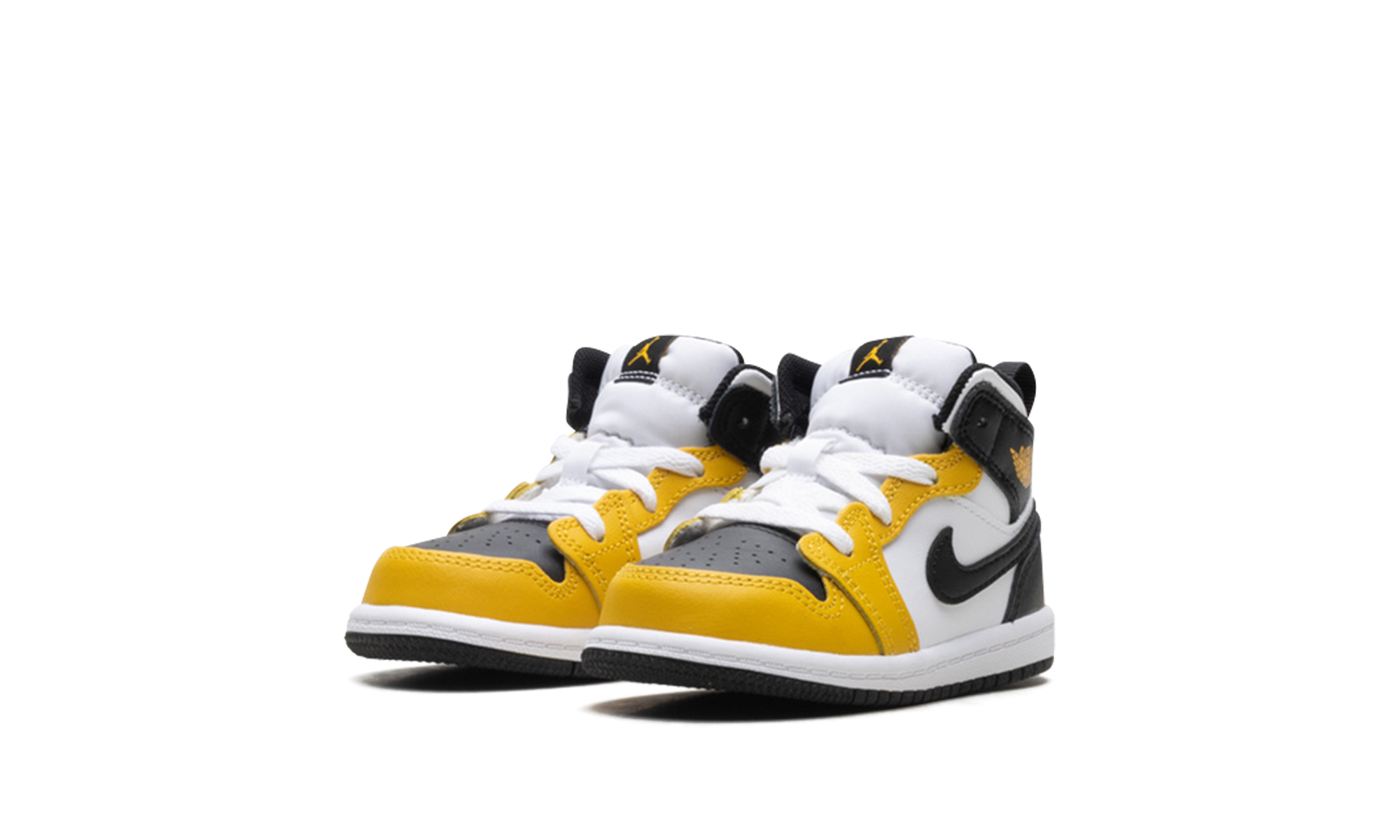 jordan 1 mid yellow ochre td+DQ8425-701+diagnol left view
