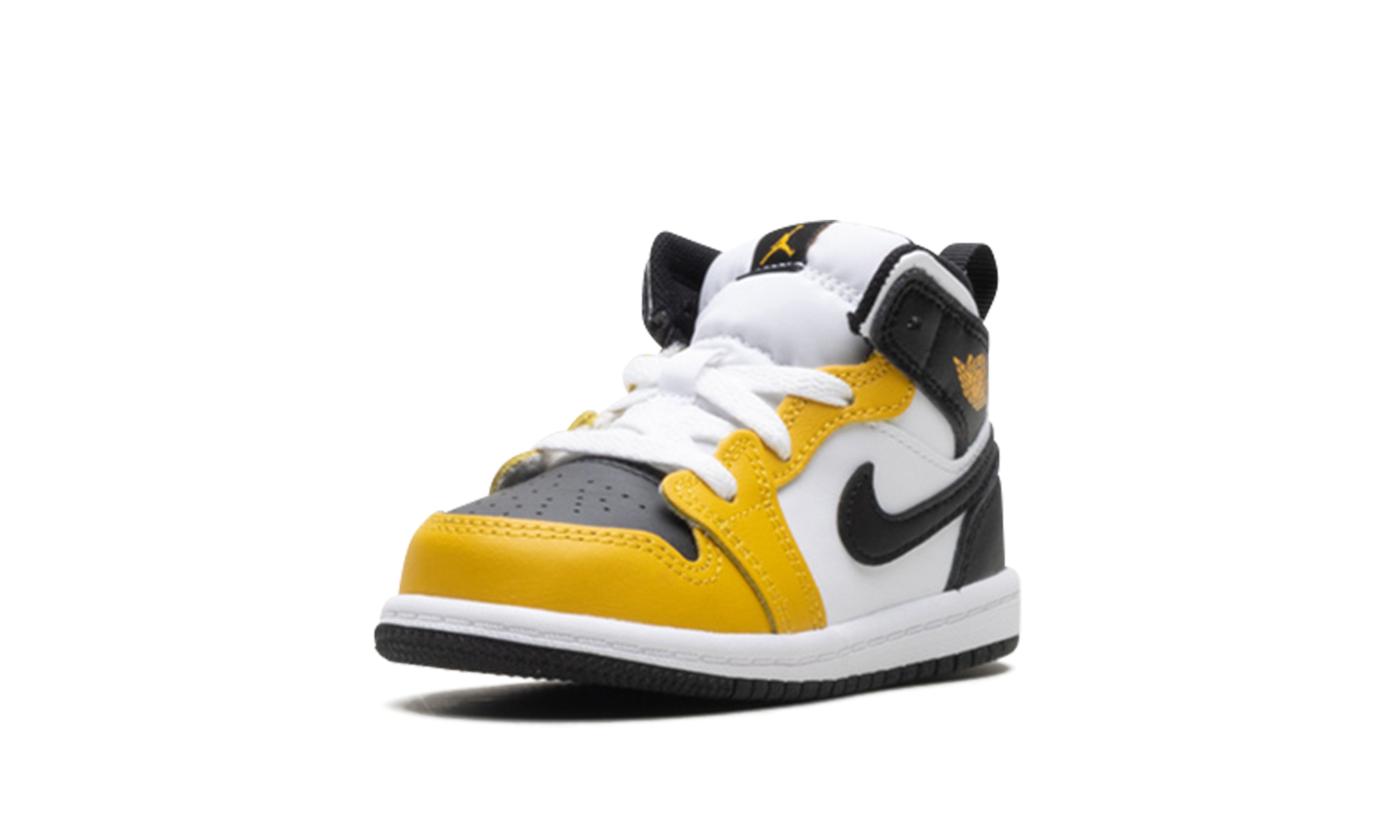 jordan 1 mid yellow ochre td+DQ8425-701+left diagnol single view